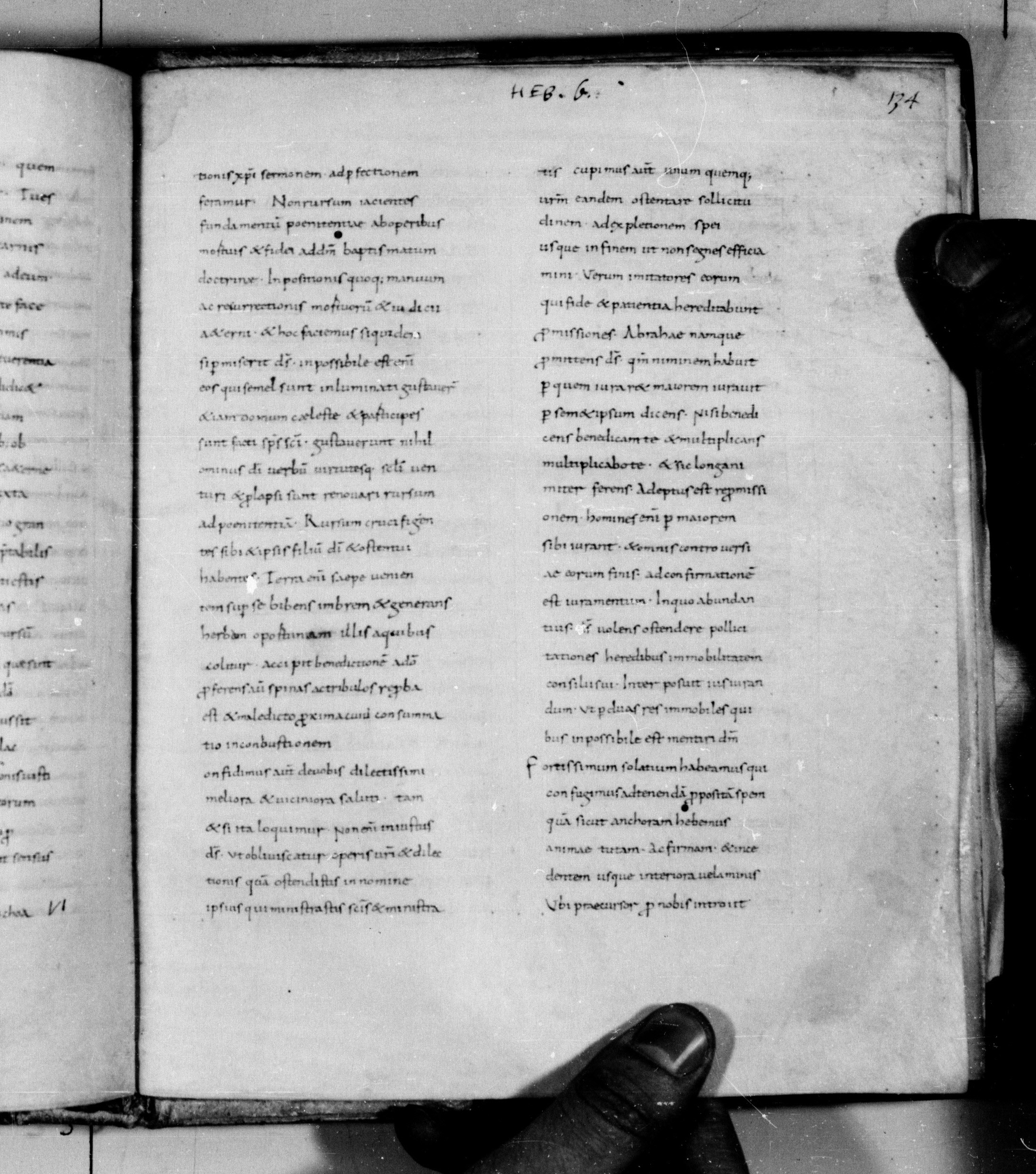 Codex Augiensis showing Hebrews 6:2 from 9th Century found in Reichenau Abbey, Lake Constance, currently housed at Trinity College, Cambridge