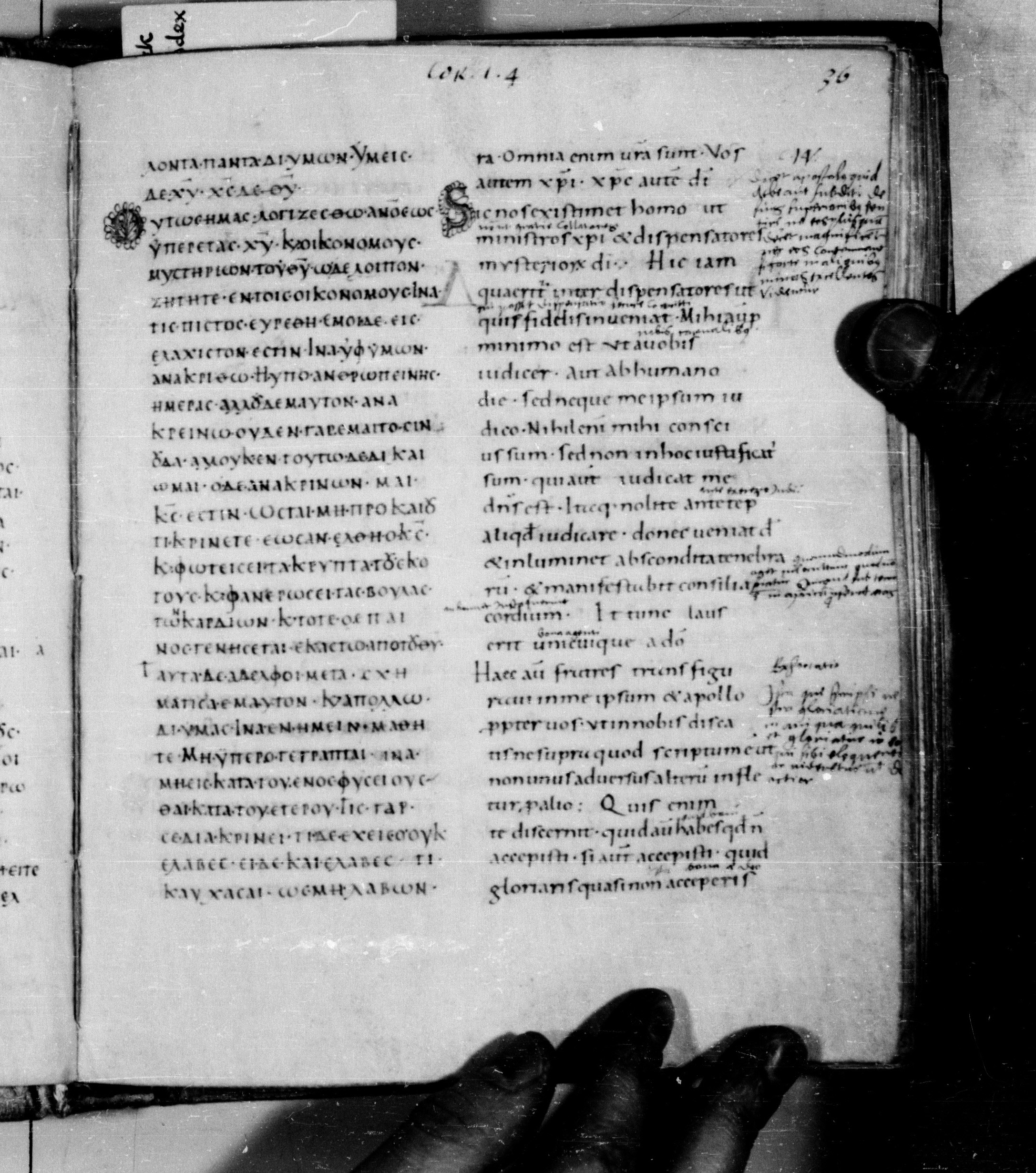 Codex Augiensis showing 1 Corinthians 4:2 from 9th Century found in Reichenau Abbey, Lake Constance, currently housed at Trinity College, Cambridge