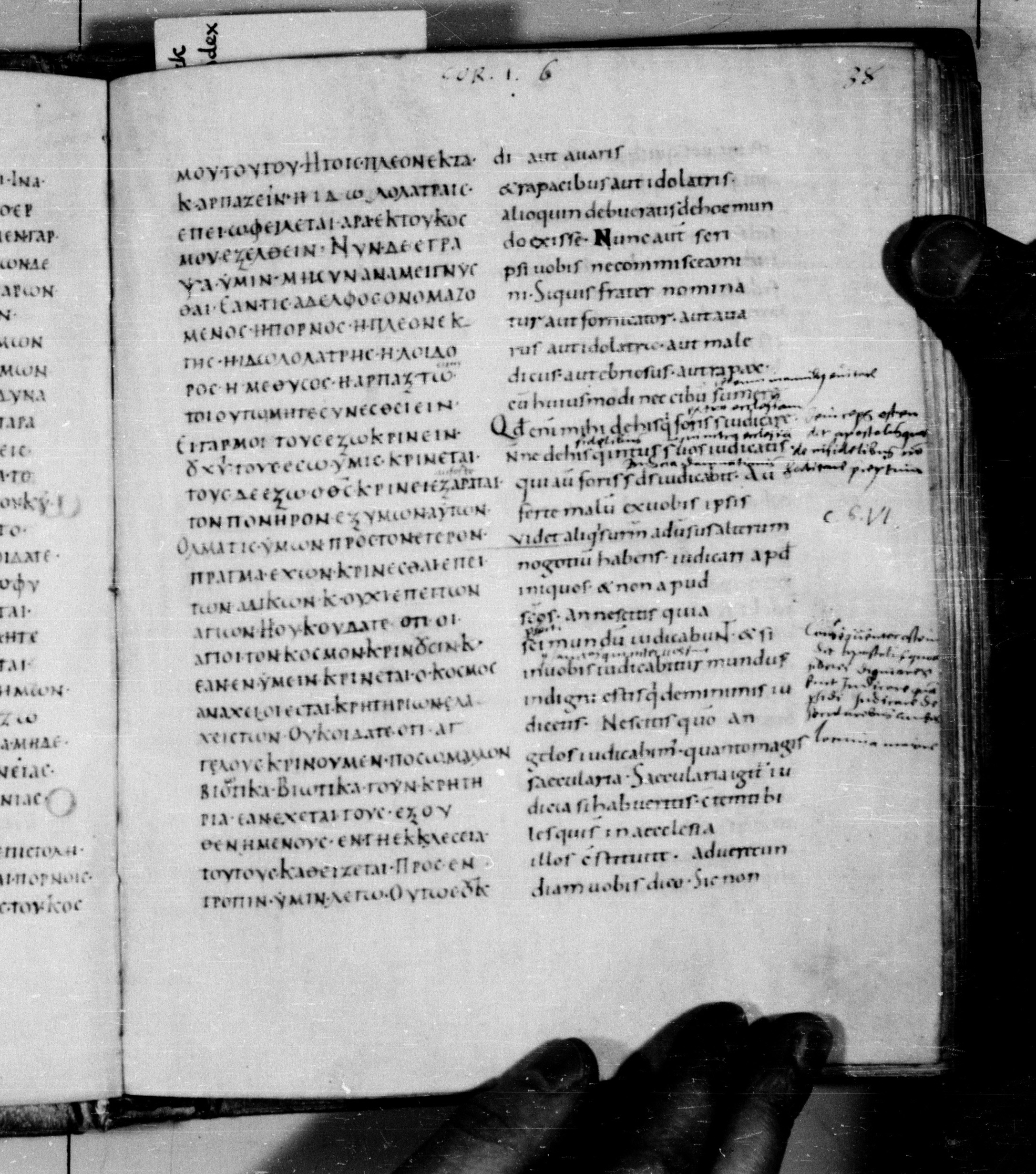 Codex Augiensis showing 1 Corinthians 5:13 from 9th Century found in Reichenau Abbey, Lake Constance, currently housed at Trinity College, Cambridge