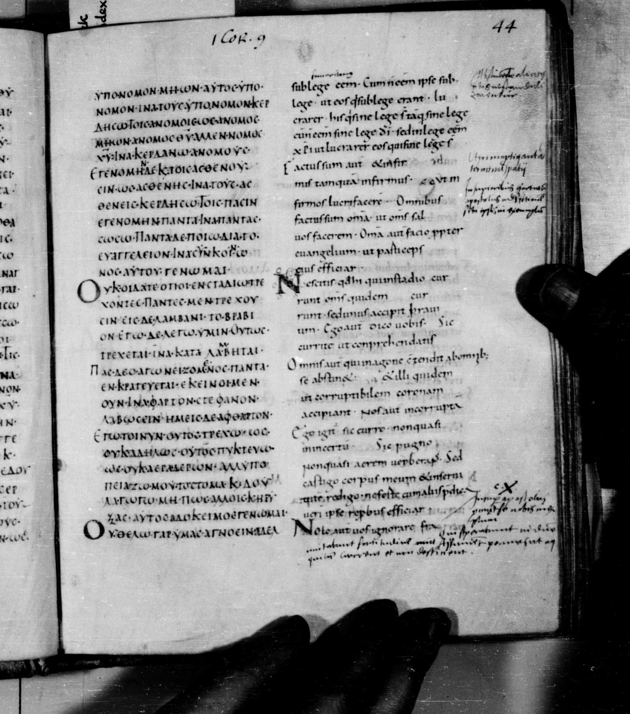 Codex Augiensis showing 1 Corinthians 9:22 from 9th Century found in Reichenau Abbey, Lake Constance, currently housed at Trinity College, Cambridge