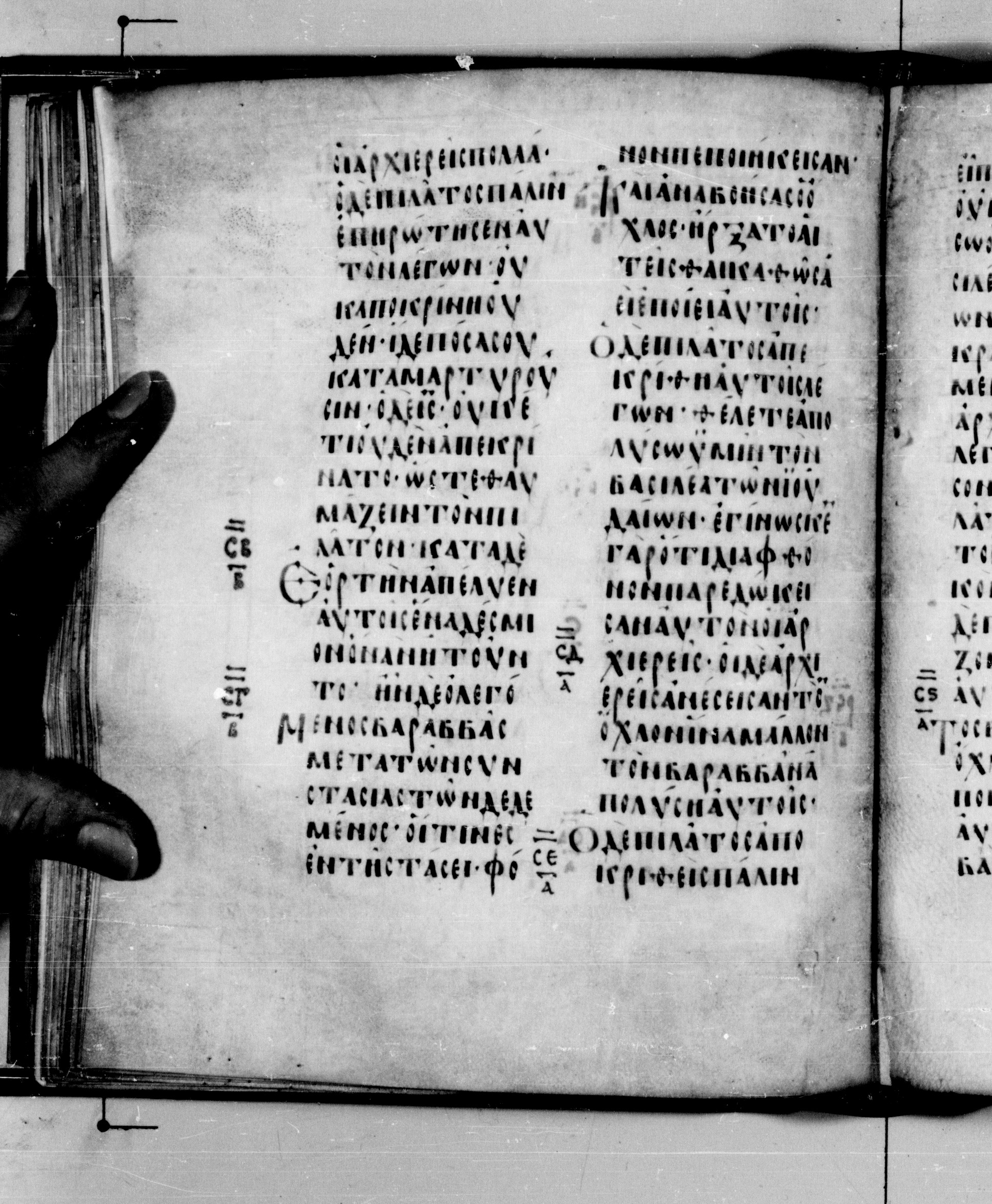Codex Seidelianus I (Scan 2) showing Mark 15:3 from 9th or 10th Century, currently housed at British Library, London / Trinity College, Cambridge