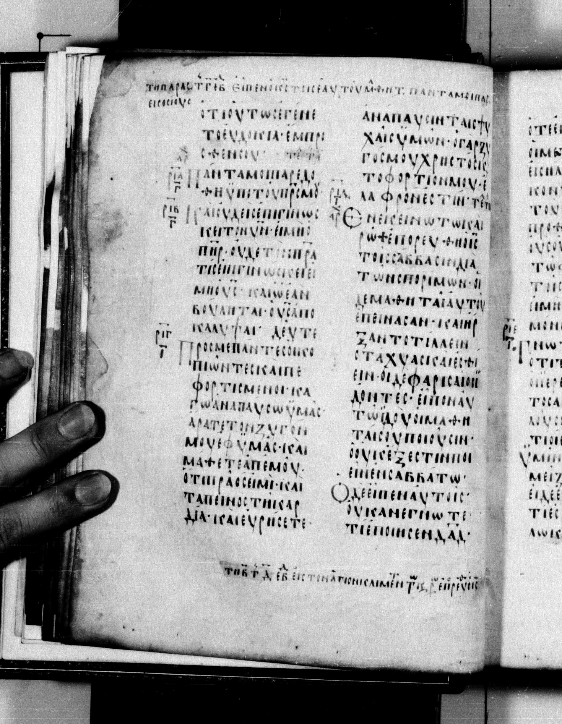 Codex Seidelianus I showing Matthew 12:2 from 9th or 10th Century, currently housed at British Library, London / Trinity College, Cambridge