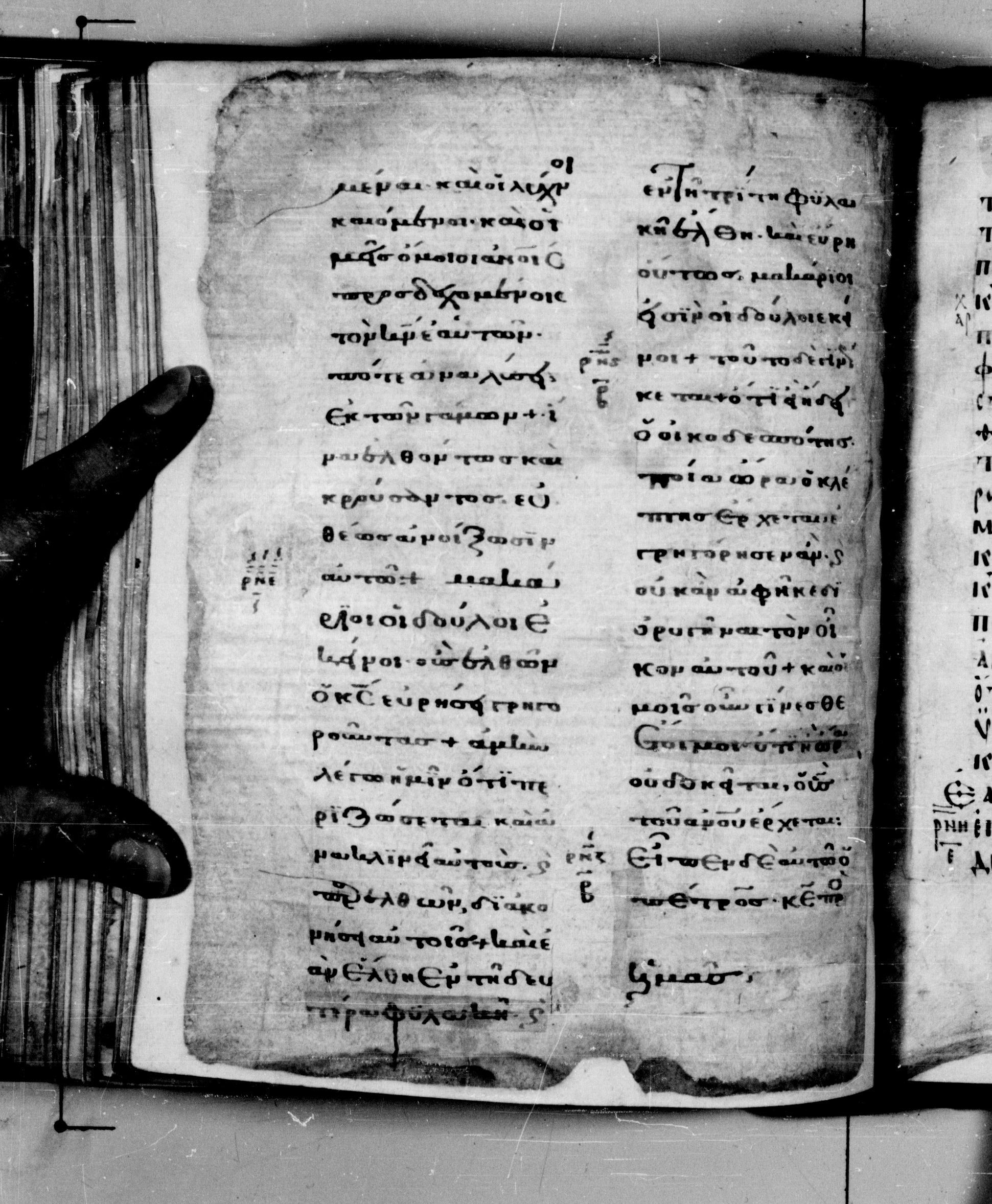 Codex Seidelianus I (Scan 1) showing Luke 12:41 from 9th or 10th Century, currently housed at British Library, London / Trinity College, Cambridge