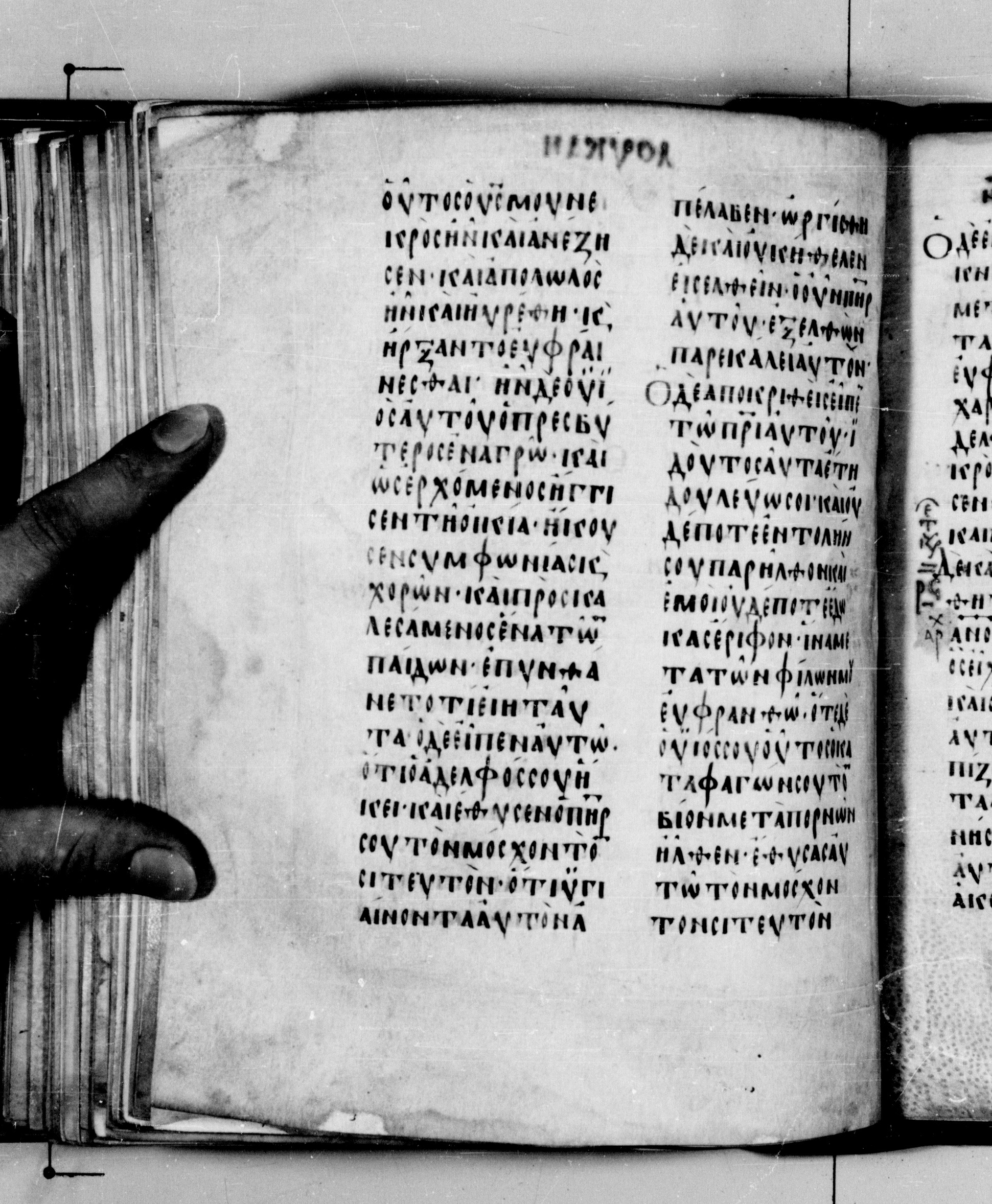 Codex Seidelianus I showing Luke 15:28 from 9th or 10th Century, currently housed at British Library, London / Trinity College, Cambridge