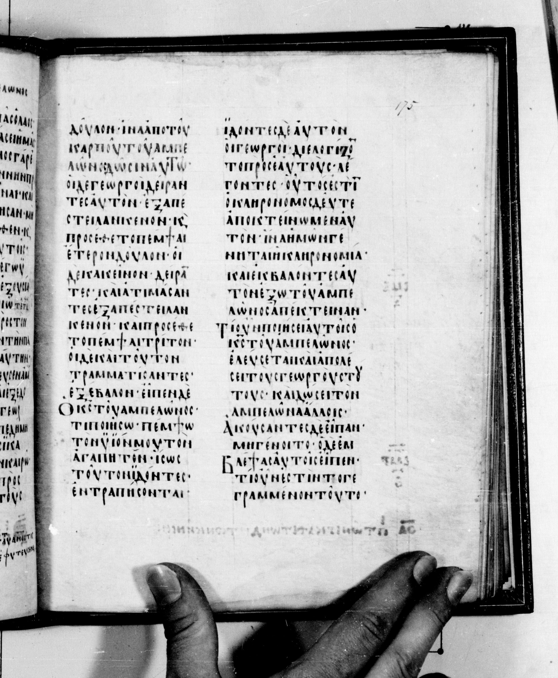 Codex Seidelianus I showing Luke 20:13 from 9th or 10th Century, currently housed at British Library, London / Trinity College, Cambridge