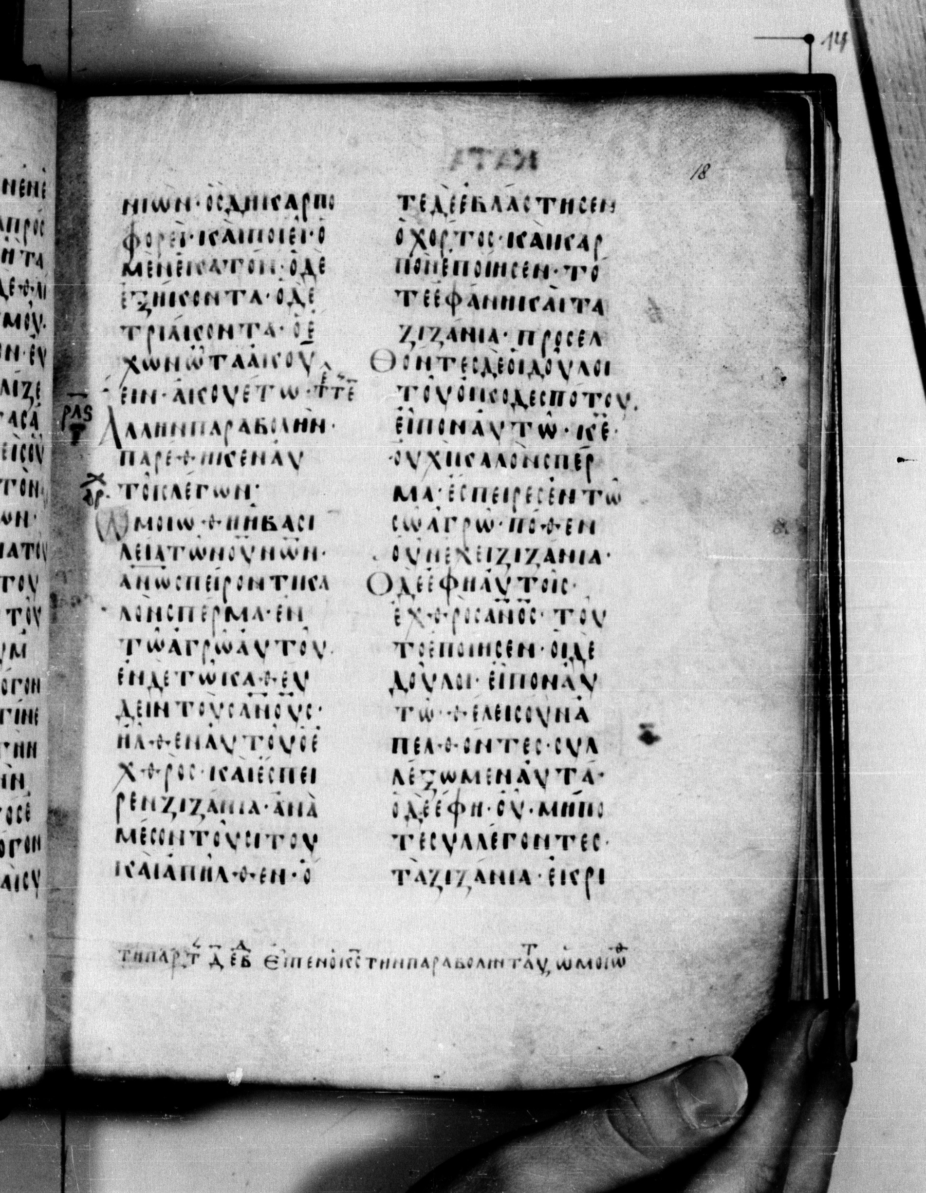 Codex Seidelianus I (Scan 1) showing Matthew 13:29 from 9th or 10th Century, currently housed at British Library, London / Trinity College, Cambridge