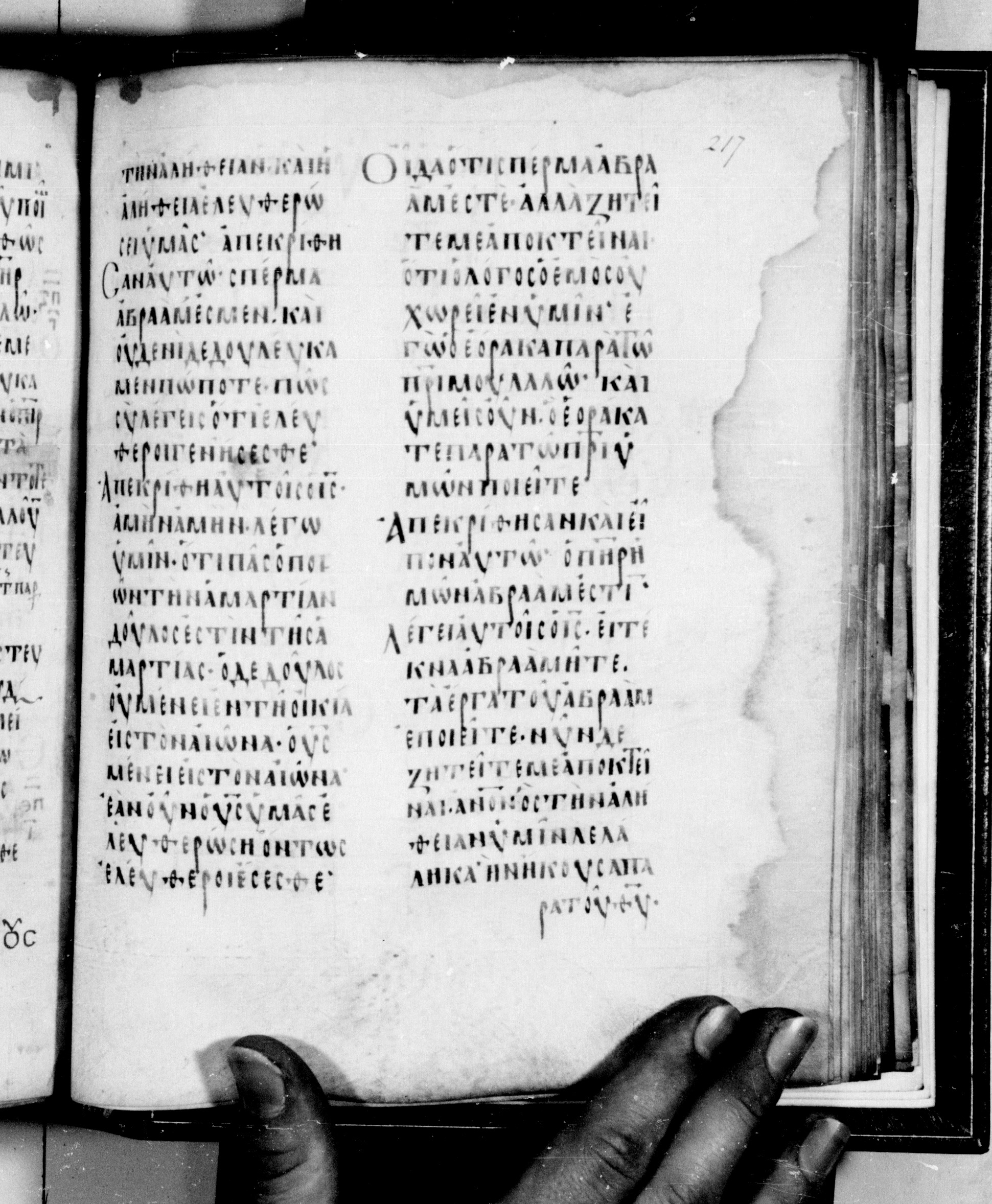 Codex Seidelianus I (Scan 2) showing John 8:32 from 9th or 10th Century, currently housed at British Library, London / Trinity College, Cambridge