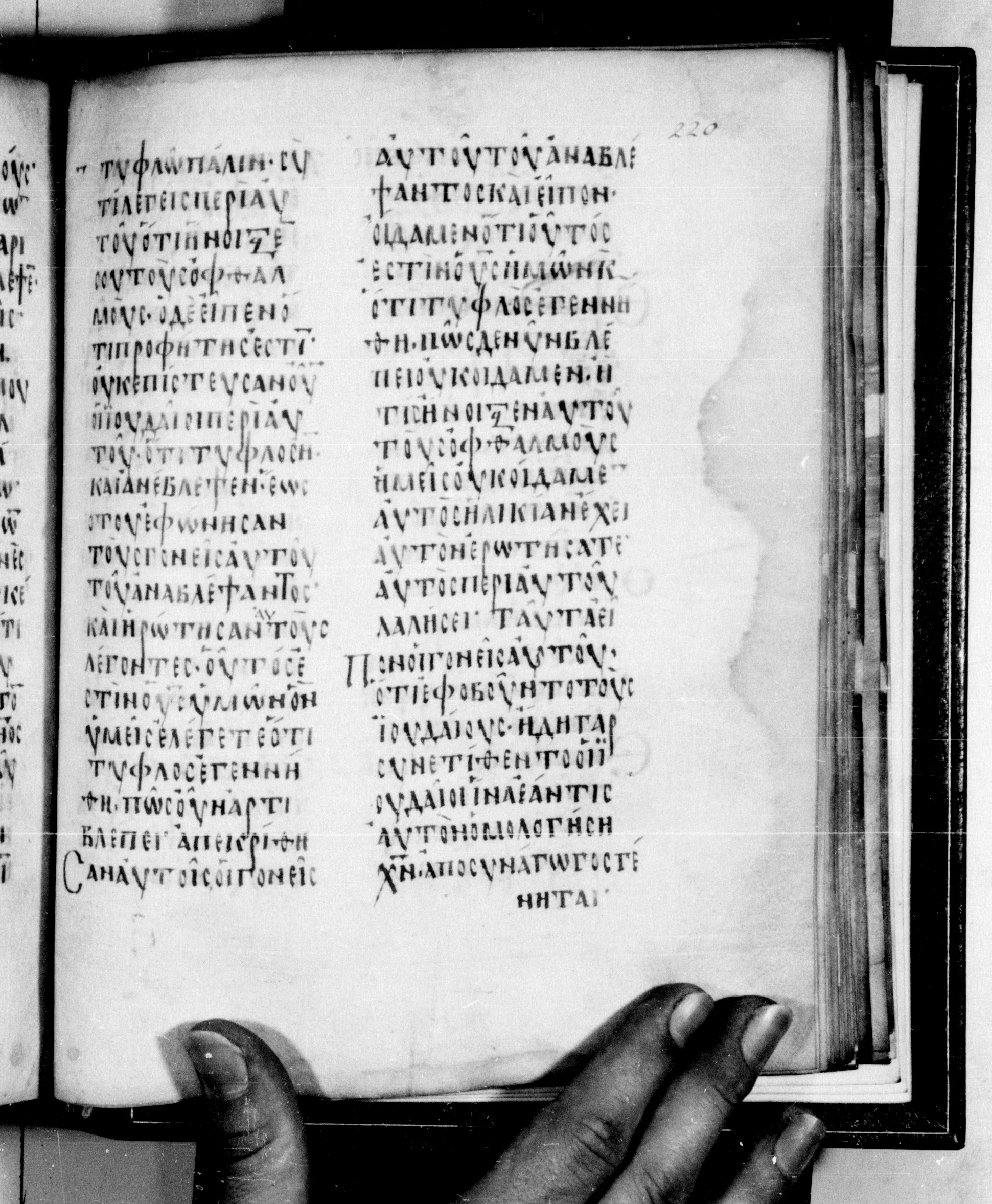 Codex Seidelianus I showing John 9:21 from 9th or 10th Century, currently housed at British Library, London / Trinity College, Cambridge