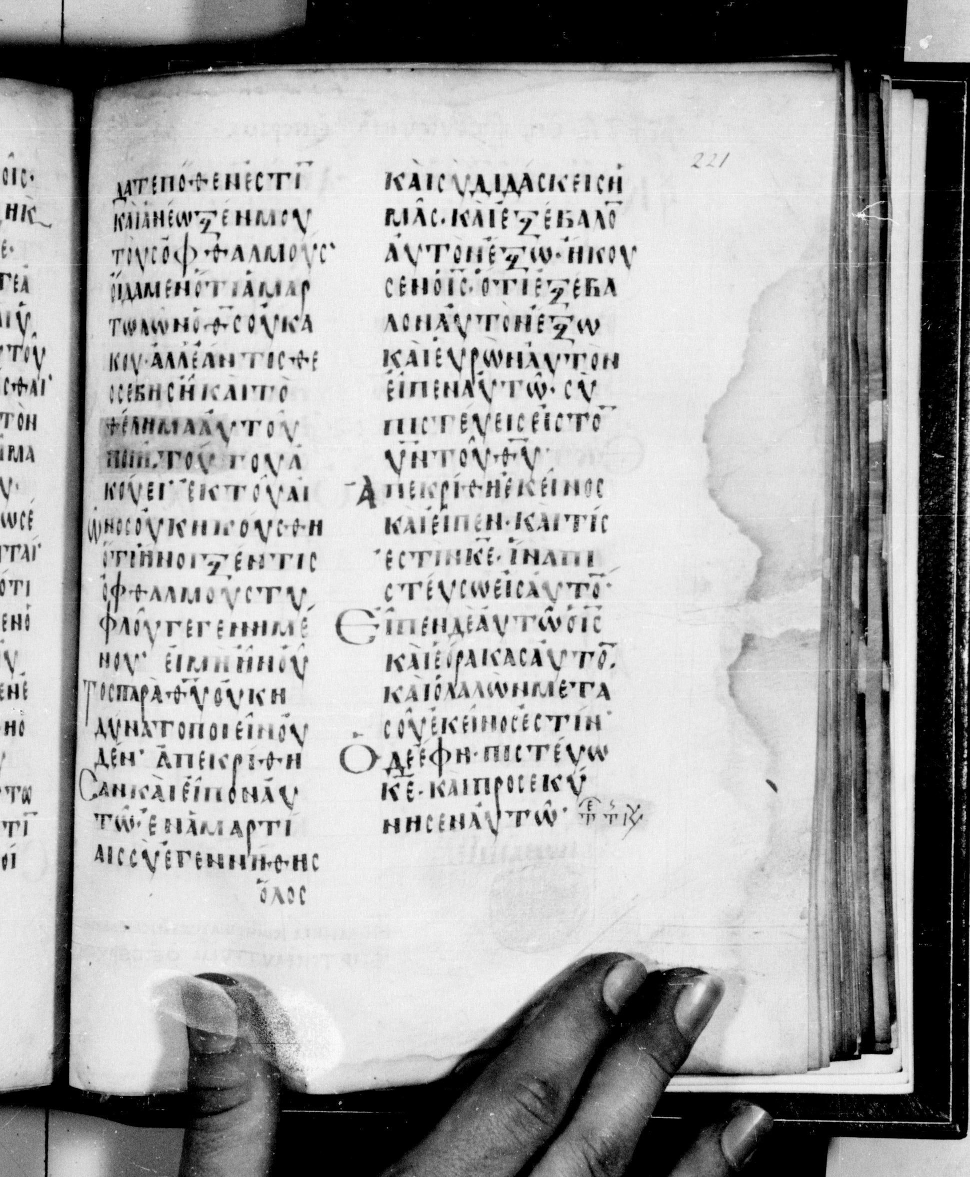 Codex Seidelianus I showing John 9:35 from 9th or 10th Century, currently housed at British Library, London / Trinity College, Cambridge