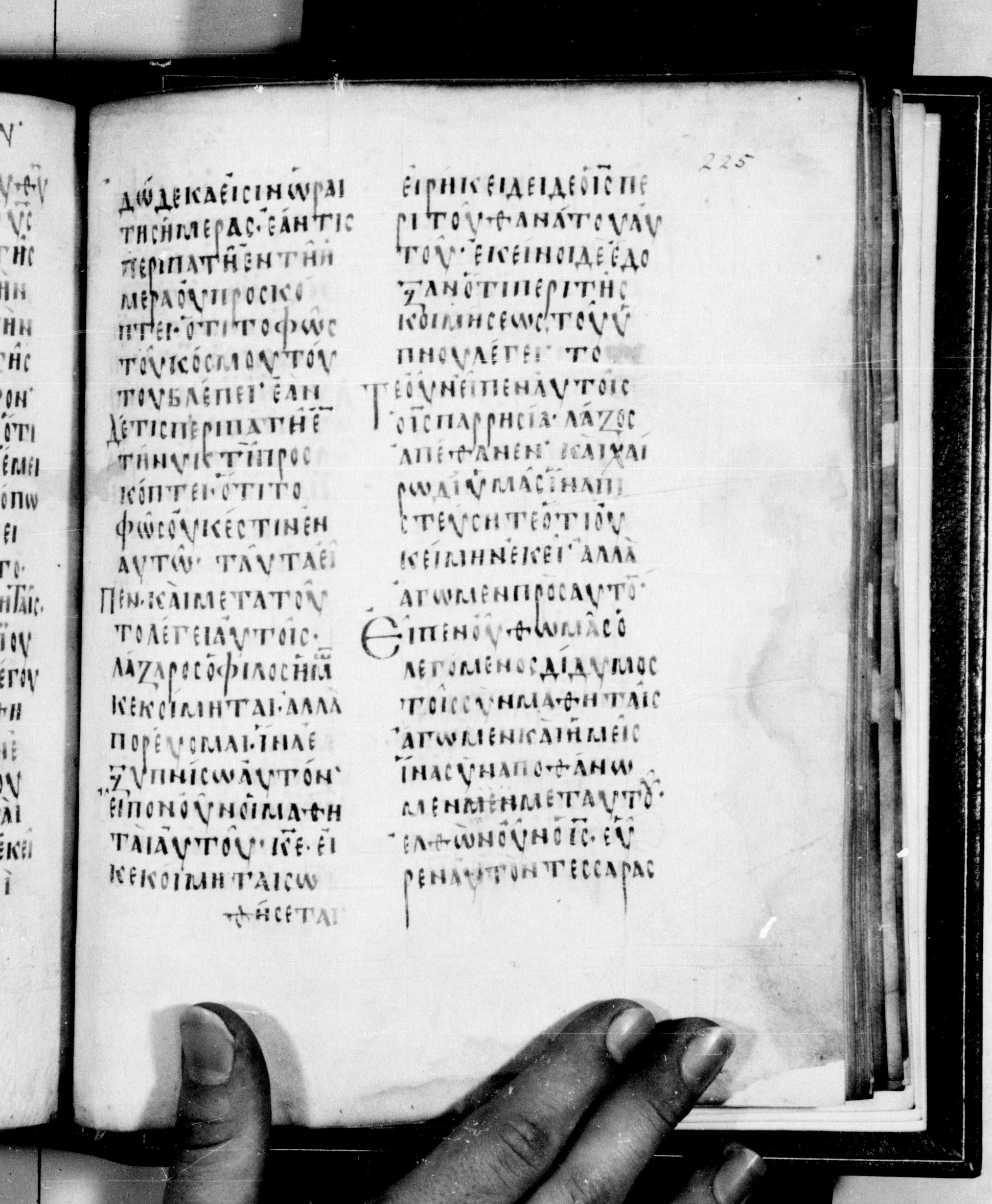 Codex Seidelianus I showing John 11:13 from 9th or 10th Century, currently housed at British Library, London / Trinity College, Cambridge