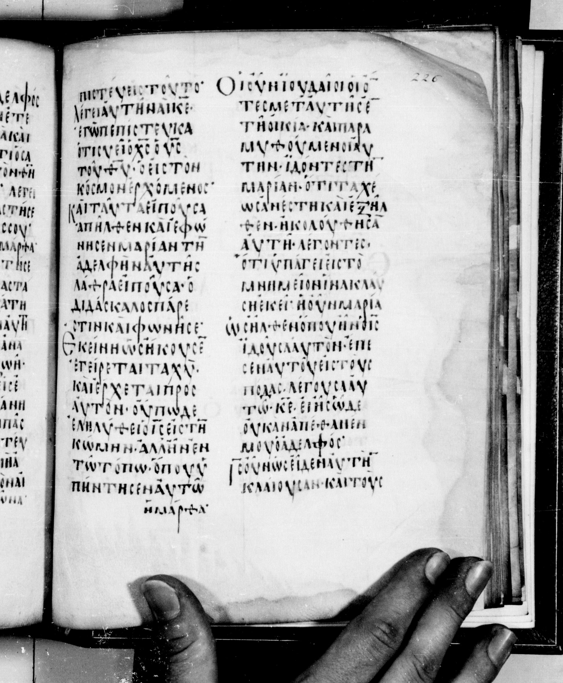 Codex Seidelianus I (Scan 1) showing John 11:33 from 9th or 10th Century, currently housed at British Library, London / Trinity College, Cambridge