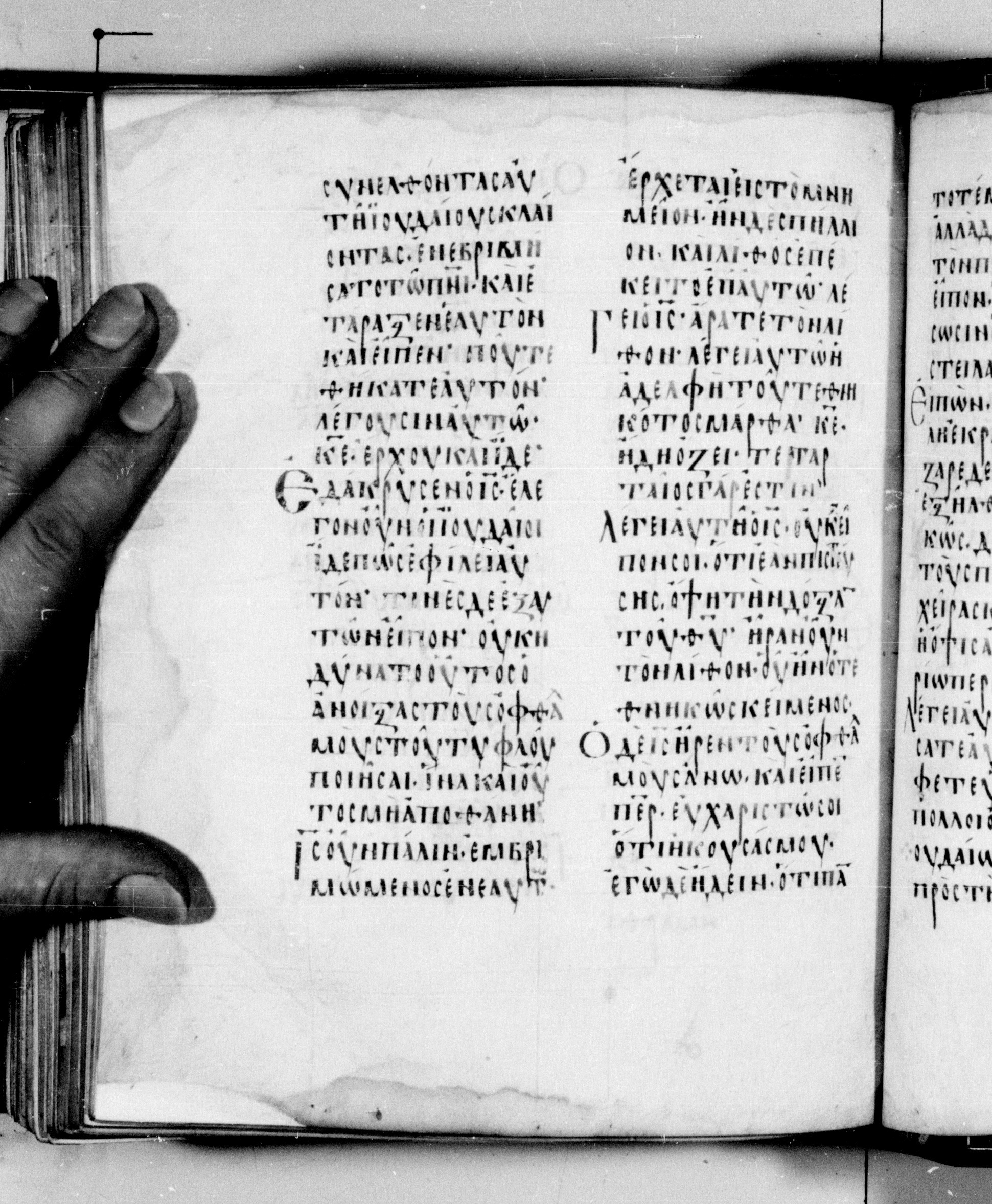 Codex Seidelianus I (Scan 2) showing John 11:33 from 9th or 10th Century, currently housed at British Library, London / Trinity College, Cambridge