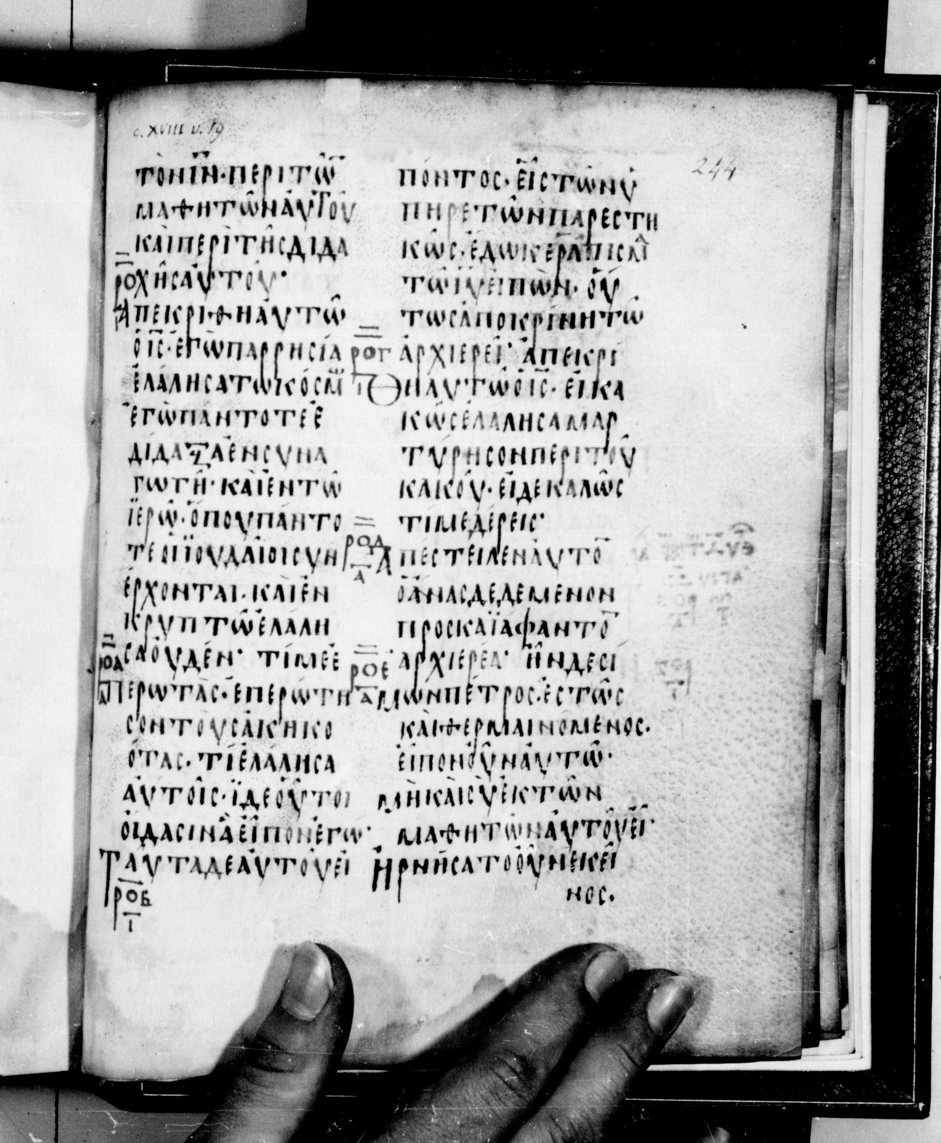 Codex Seidelianus I showing John 18:21 from 9th or 10th Century, currently housed at British Library, London / Trinity College, Cambridge