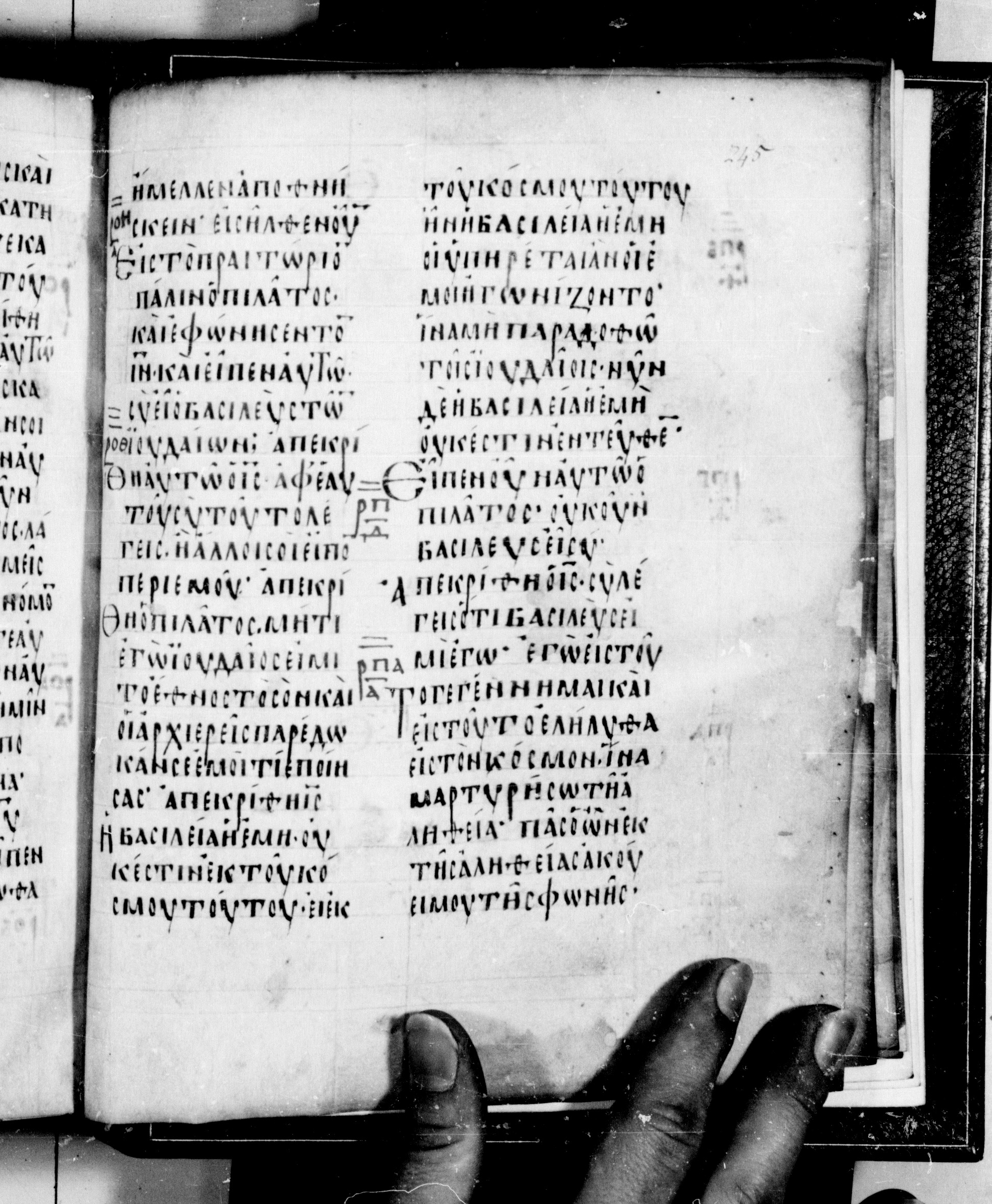 Codex Seidelianus I showing John 18:35 from 9th or 10th Century, currently housed at British Library, London / Trinity College, Cambridge