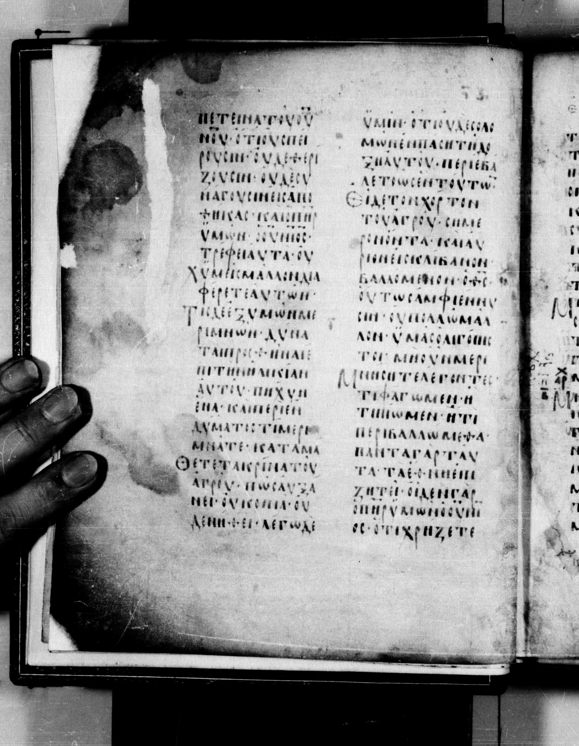 Codex Seidelianus I (Scan 1) showing Matthew 6:32 from 9th or 10th Century, currently housed at British Library, London / Trinity College, Cambridge