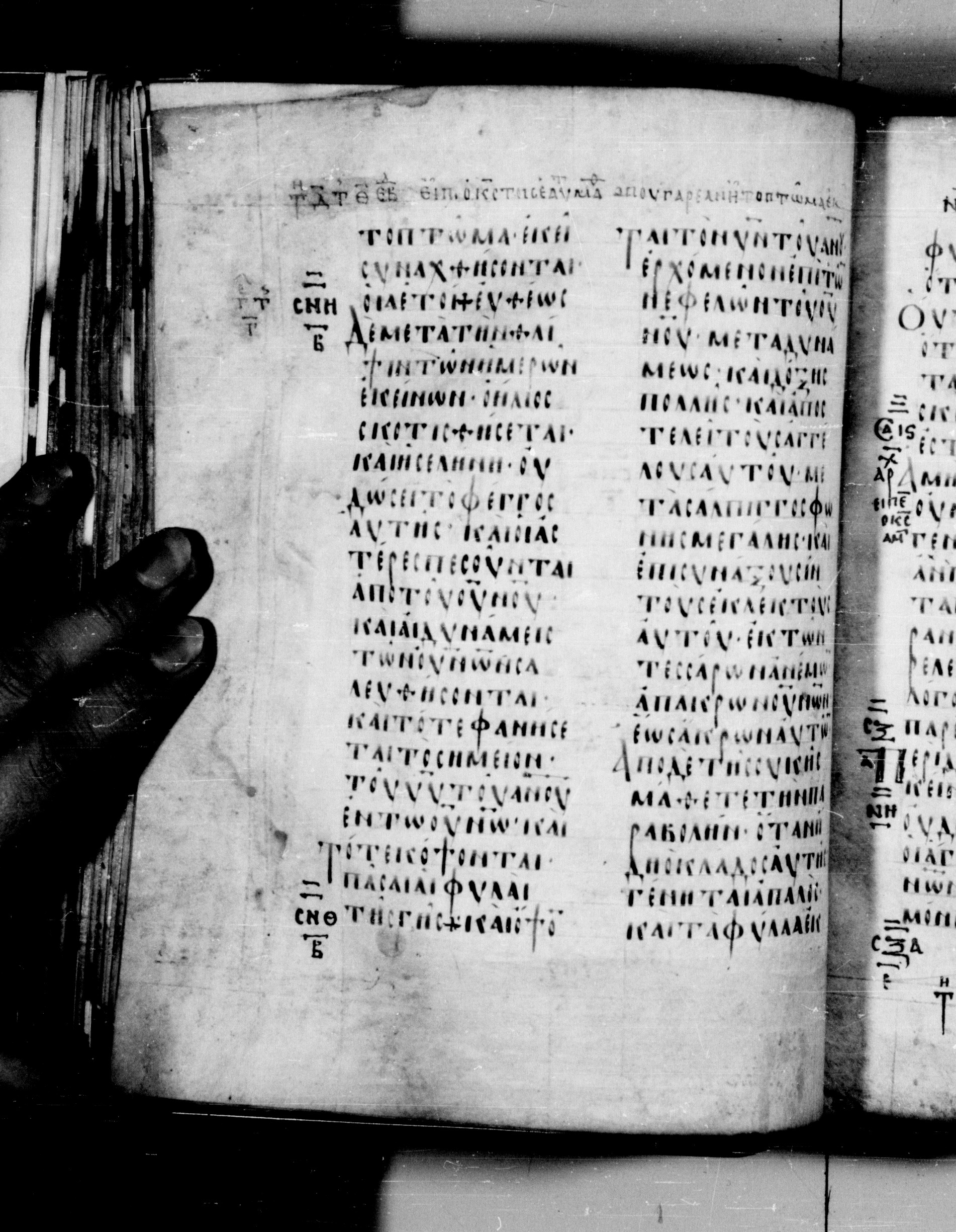 Codex Seidelianus I (Scan 1) showing Matthew 24:32 from 9th or 10th Century, currently housed at British Library, London / Trinity College, Cambridge