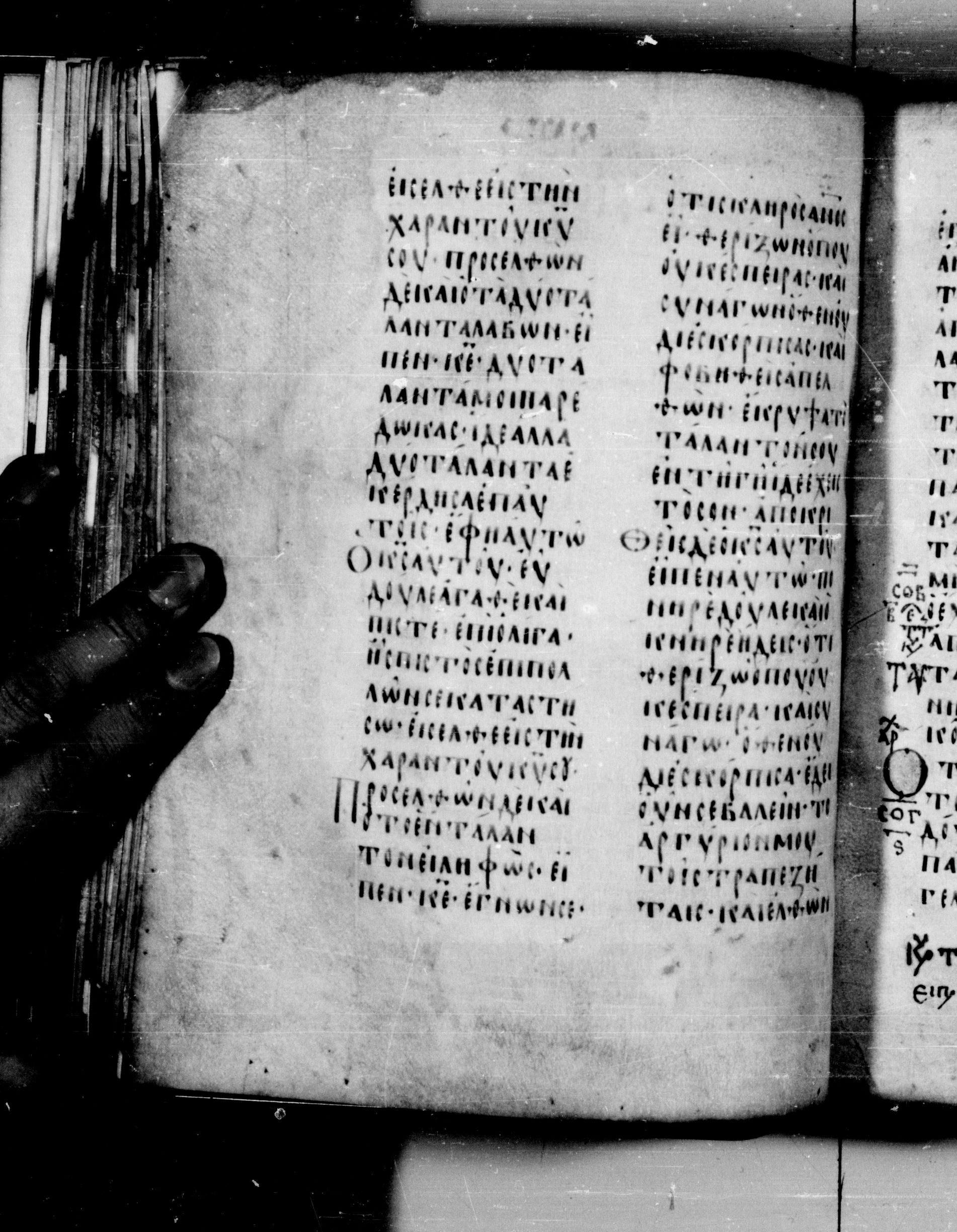 Codex Seidelianus I (Scan 2) showing Matthew 25:21 from 9th or 10th Century, currently housed at British Library, London / Trinity College, Cambridge