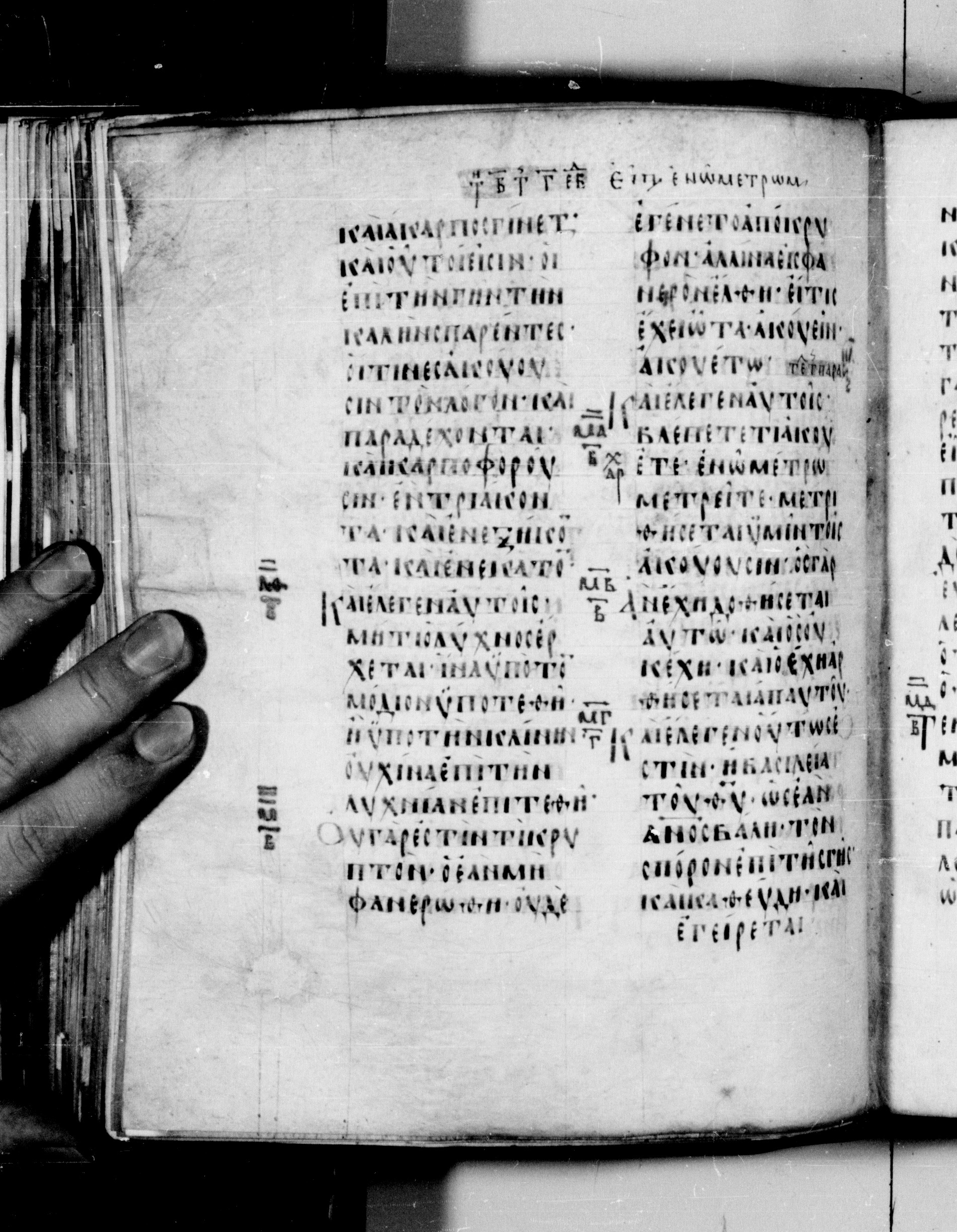 Codex Seidelianus I (Scan 2) showing Mark 4:19 from 9th or 10th Century, currently housed at British Library, London / Trinity College, Cambridge