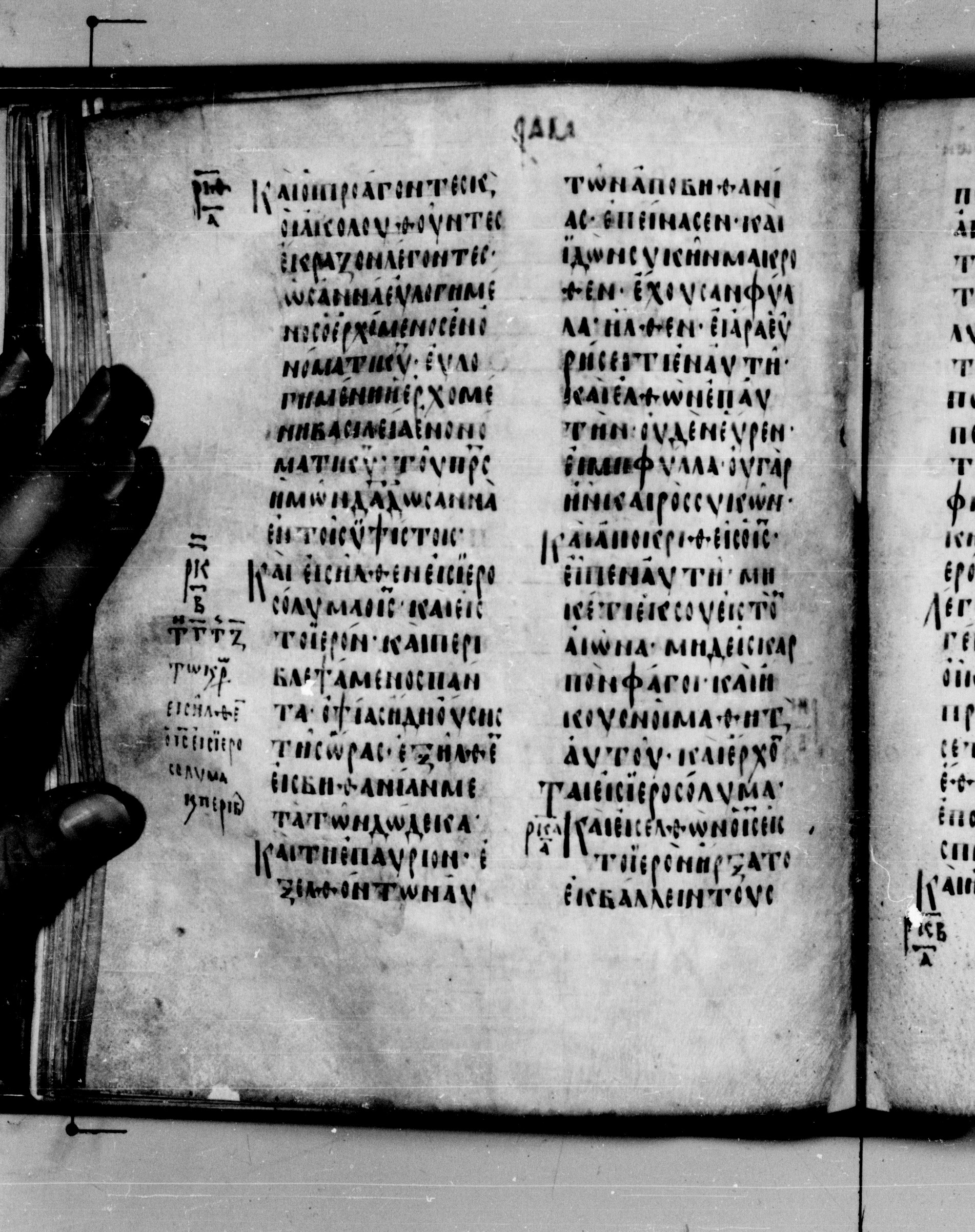 Codex Seidelianus I showing Mark 11:13 from 9th or 10th Century, currently housed at British Library, London / Trinity College, Cambridge