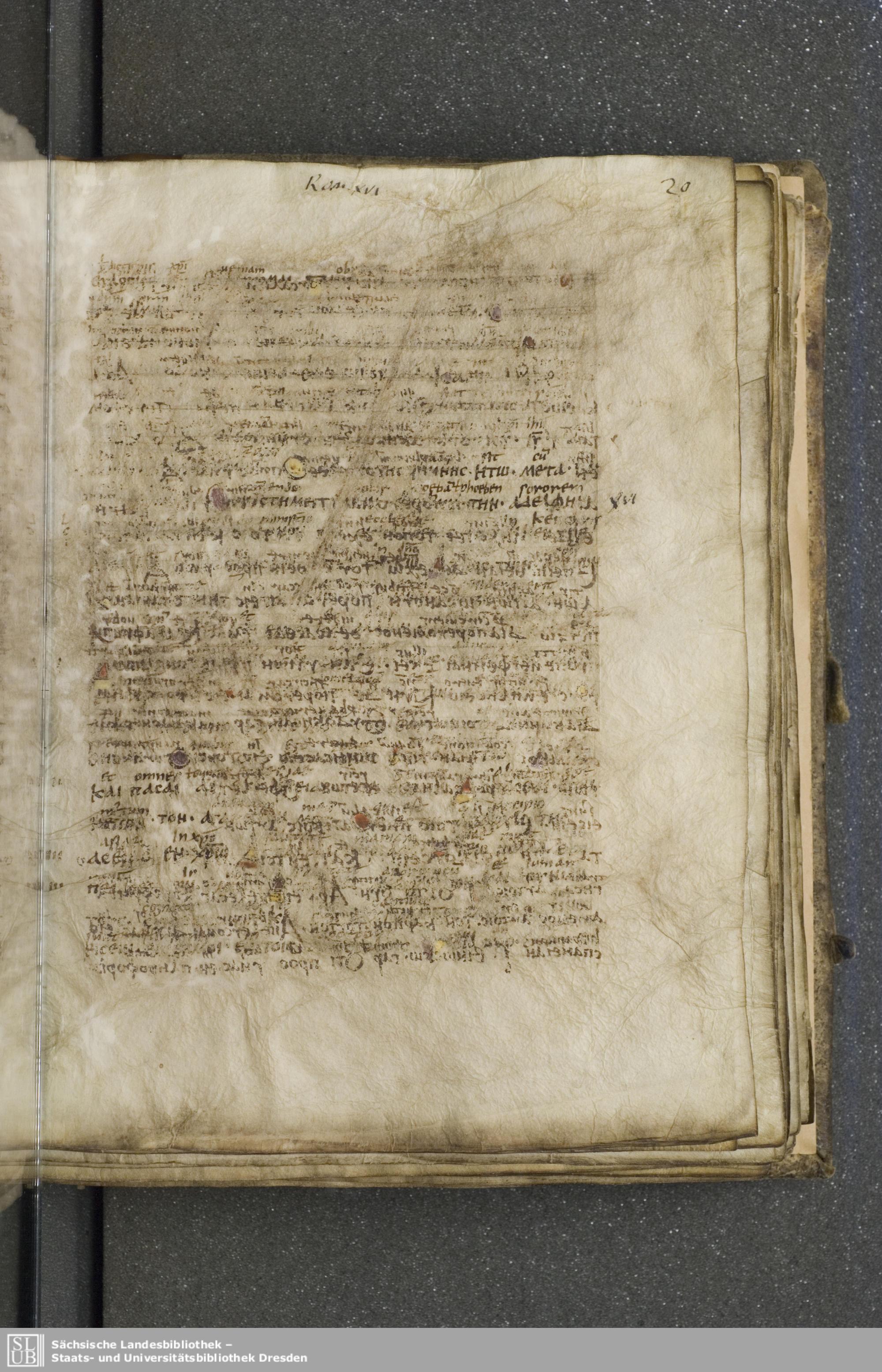 Codex Boernerianus showing Romans 16:2 from 9th Century found in Abbey of St. Gall, Switzerland, currently housed at Saxon State Library, Dresden, Germany