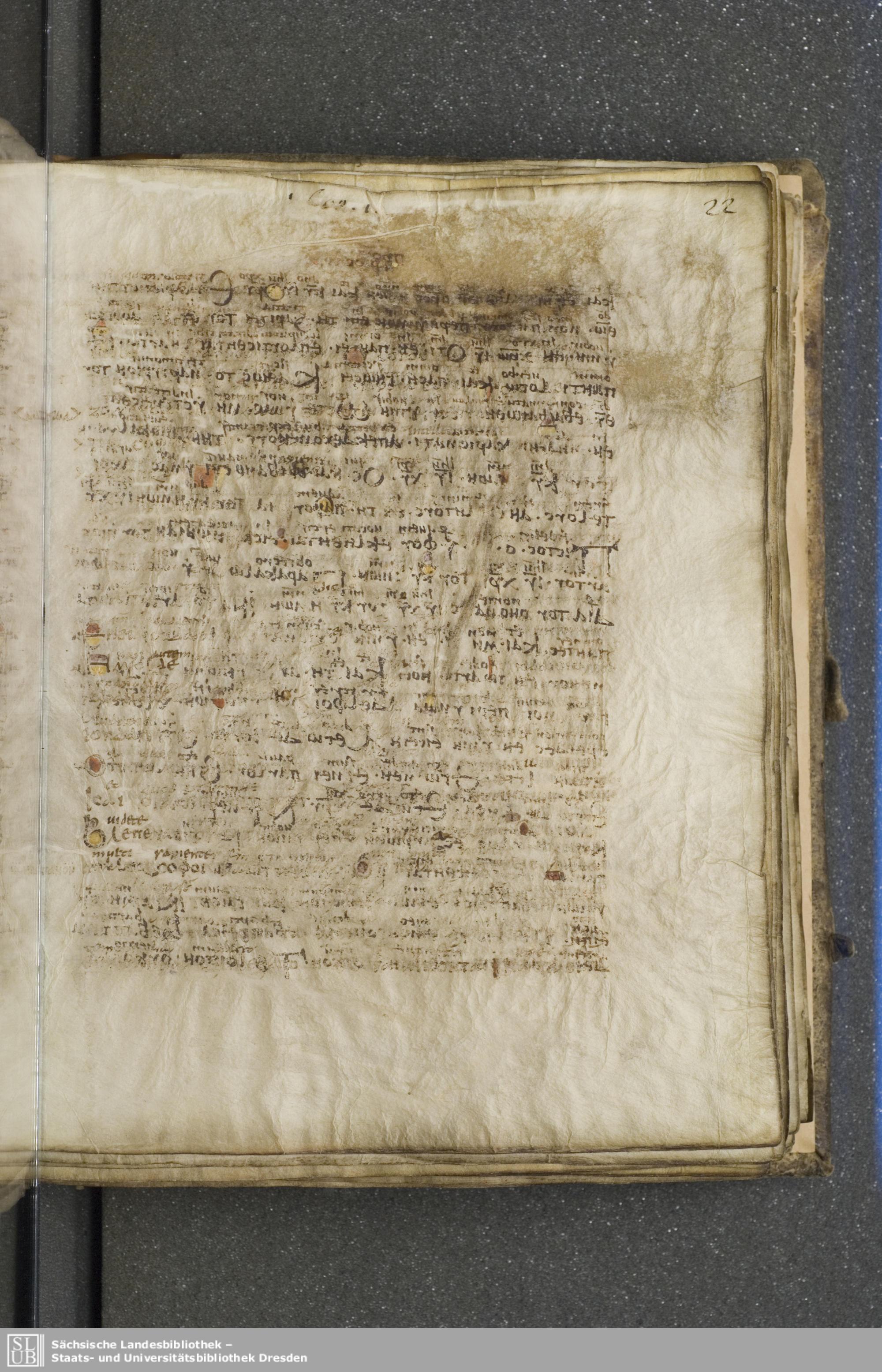 Codex Boernerianus showing 1 Corinthians 1:21 from 9th Century found in Abbey of St. Gall, Switzerland, currently housed at Saxon State Library, Dresden, Germany