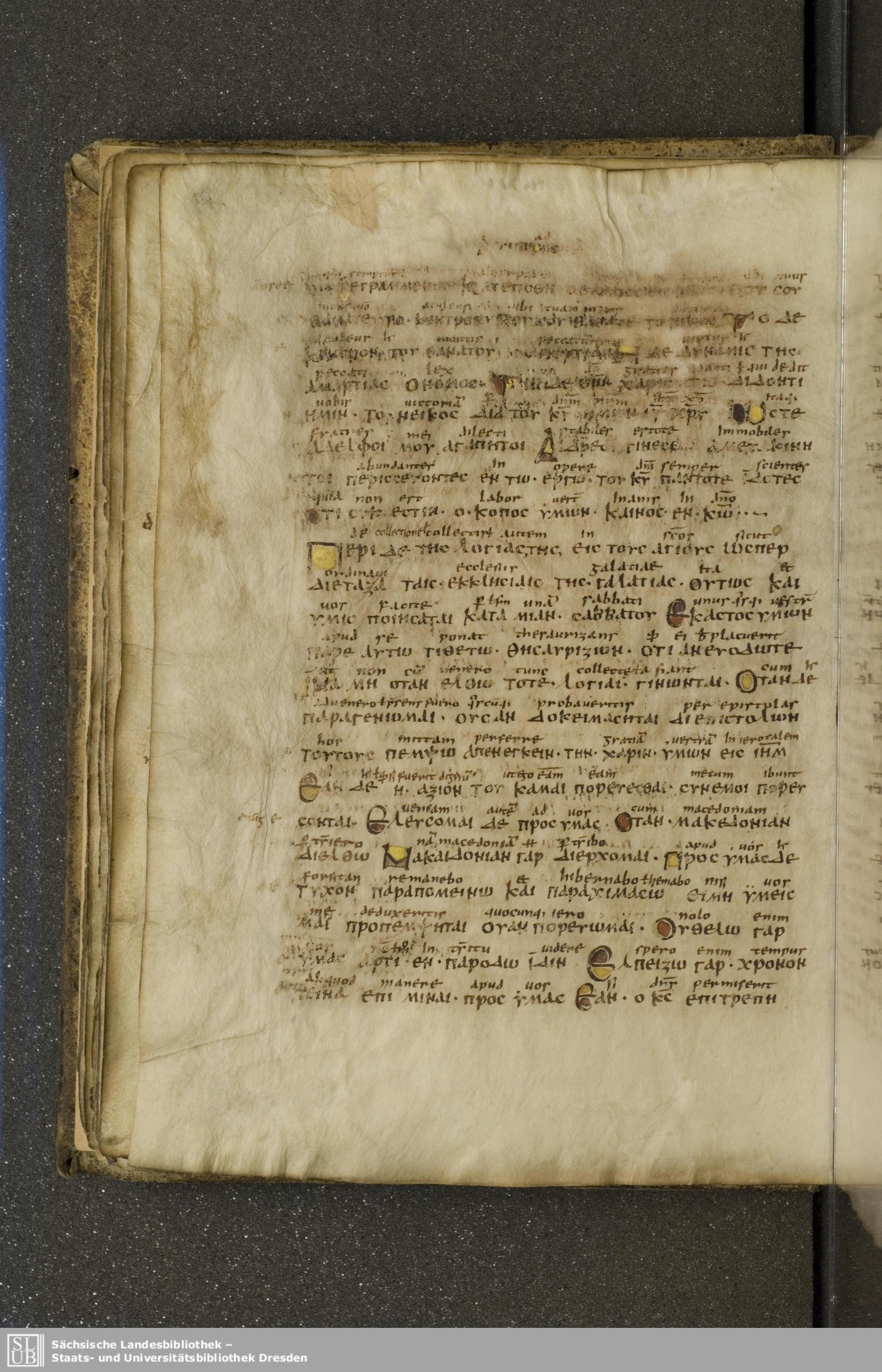 Codex Boernerianus showing 1 Corinthians 16:2 from 9th Century found in Abbey of St. Gall, Switzerland, currently housed at Saxon State Library, Dresden, Germany