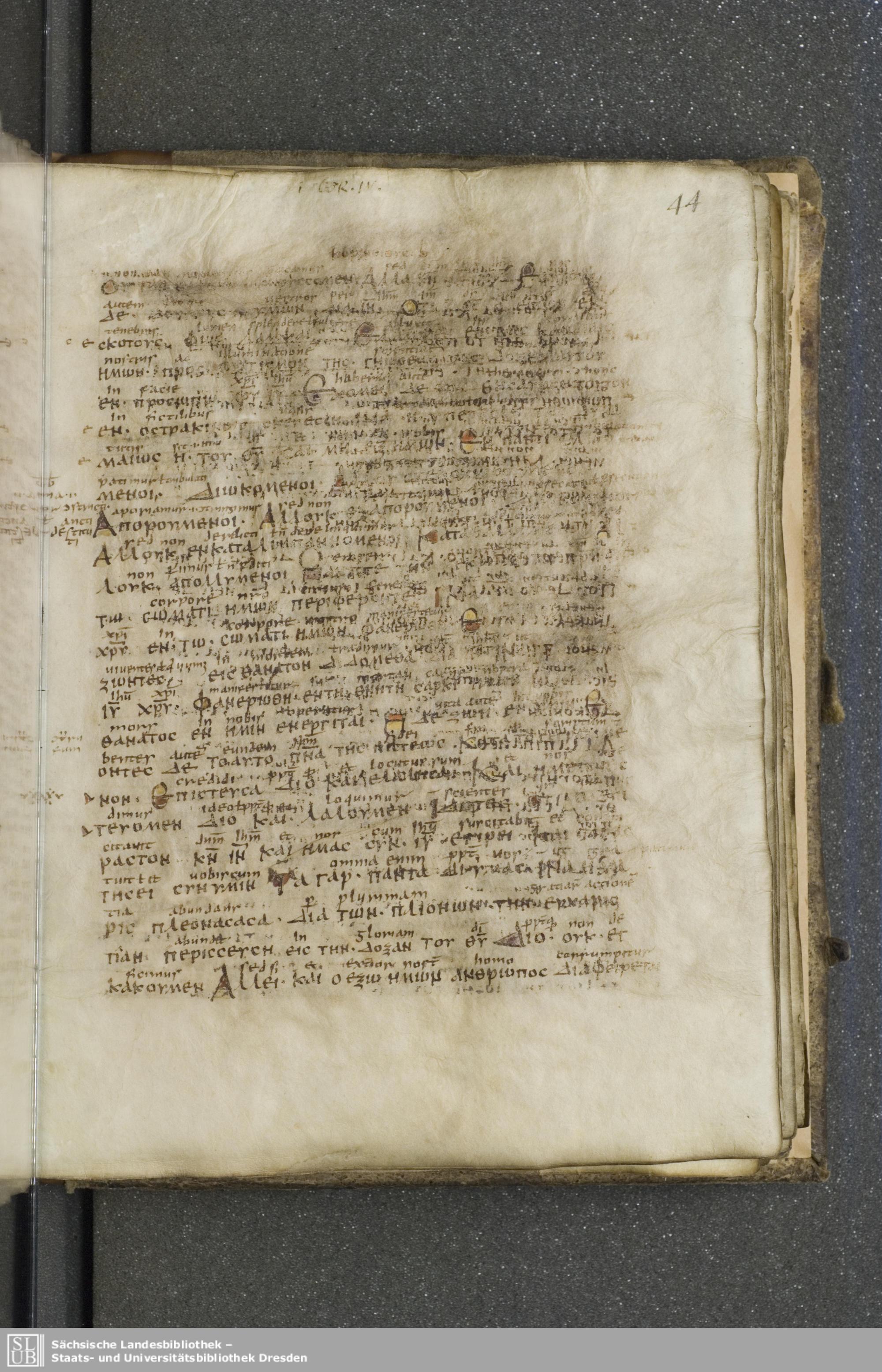 Codex Boernerianus showing 2 Corinthians 4:13 from 9th Century found in Abbey of St. Gall, Switzerland, currently housed at Saxon State Library, Dresden, Germany
