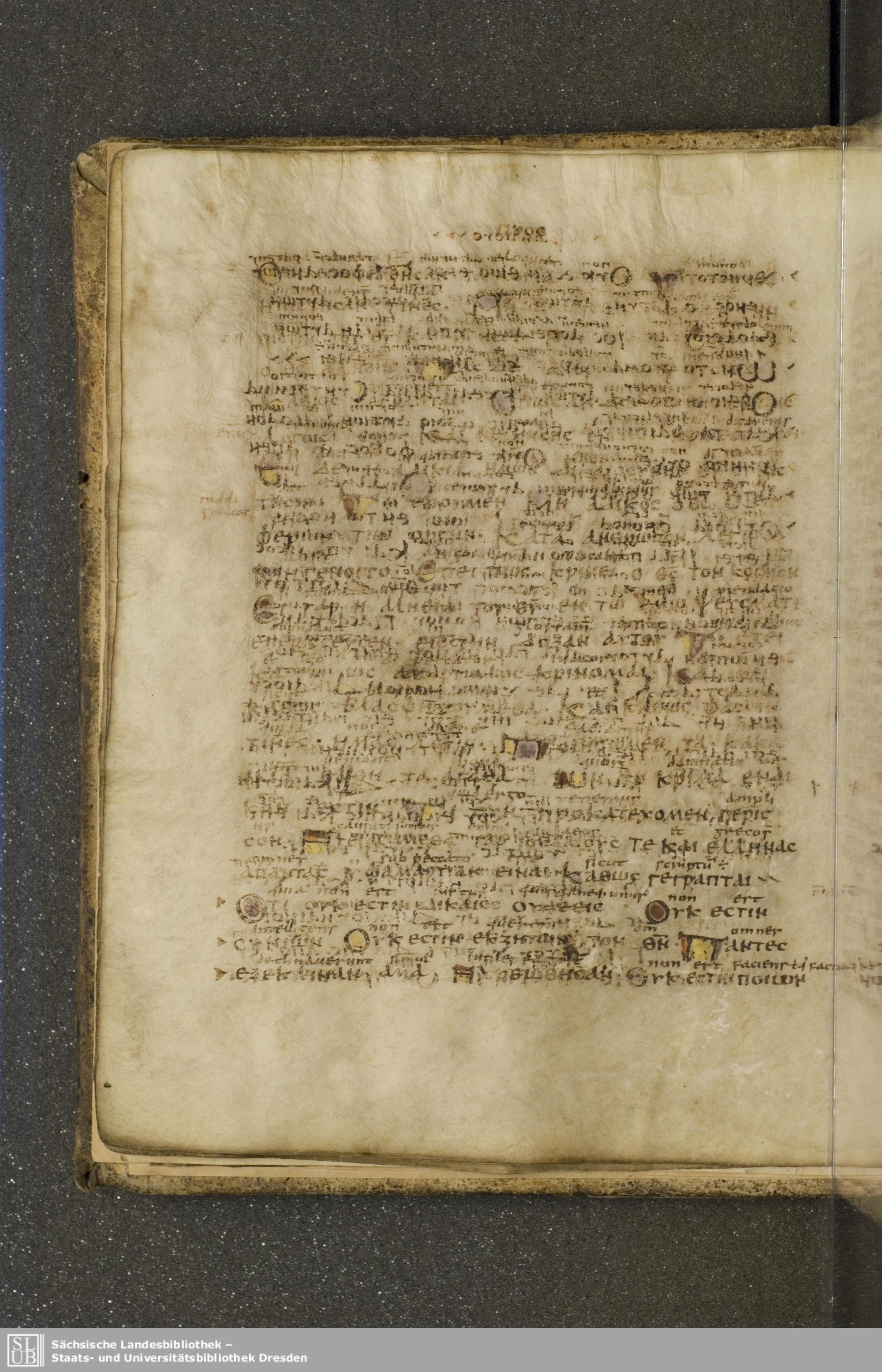 Codex Boernerianus showing Romans 3:3 from 9th Century found in Abbey of St. Gall, Switzerland, currently housed at Saxon State Library, Dresden, Germany