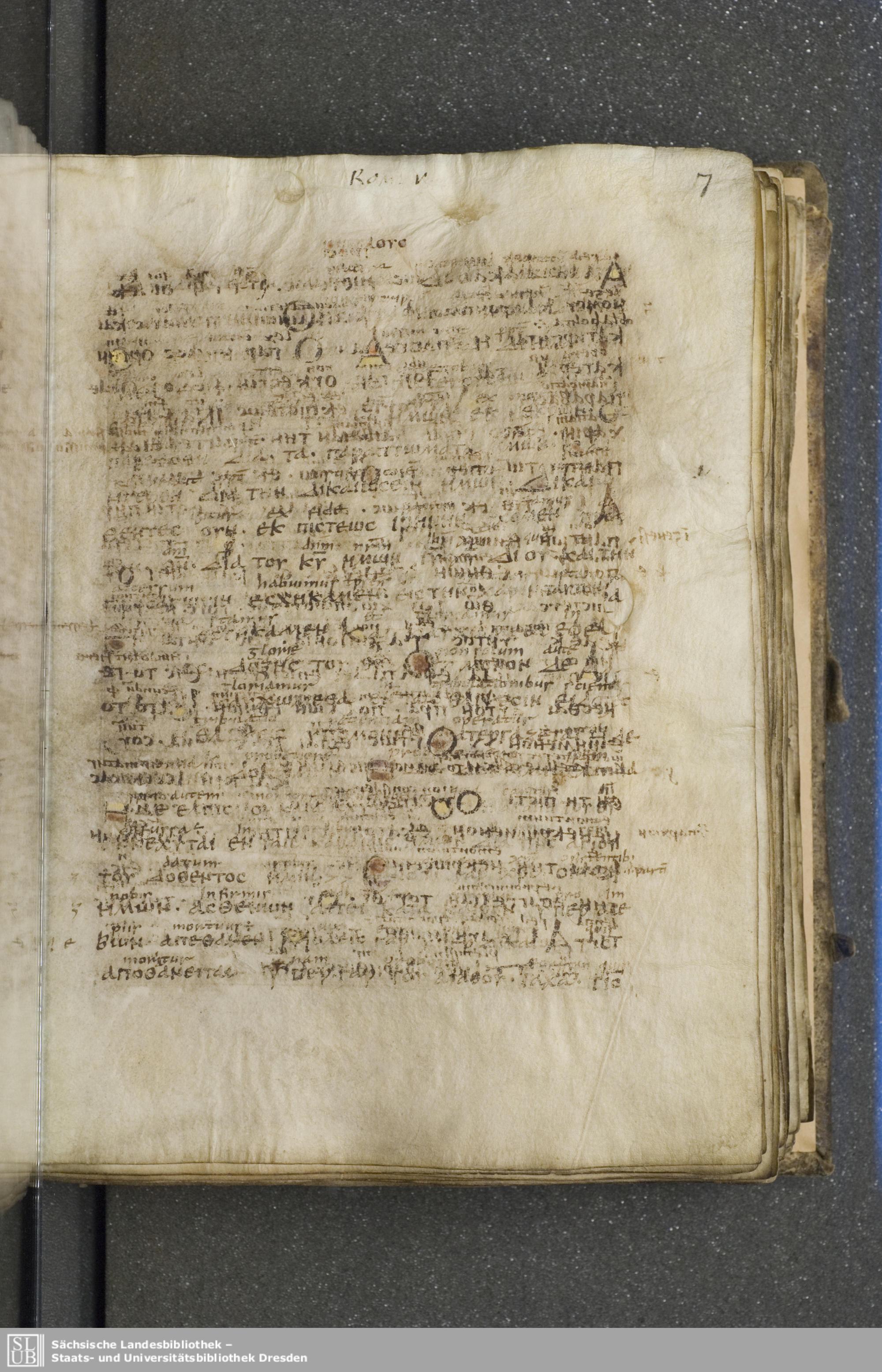 Codex Boernerianus (Scan 2) showing Romans 4:21 from 9th Century found in Abbey of St. Gall, Switzerland, currently housed at Saxon State Library, Dresden, Germany