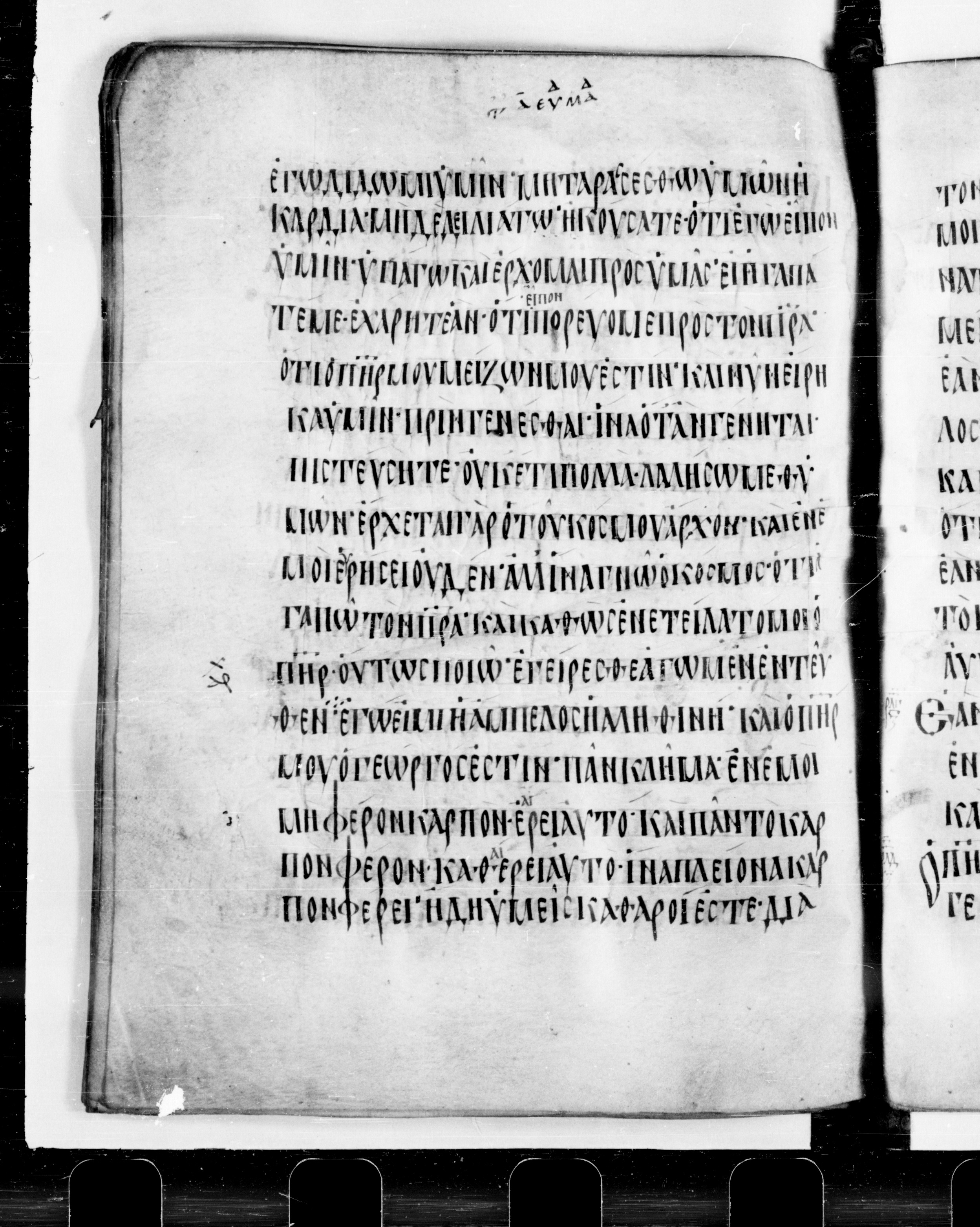 Codex Cyprius showing John 15:1 from 9th Century found in Cyprus, currently housed at Bibliothèque nationale de France, Paris
