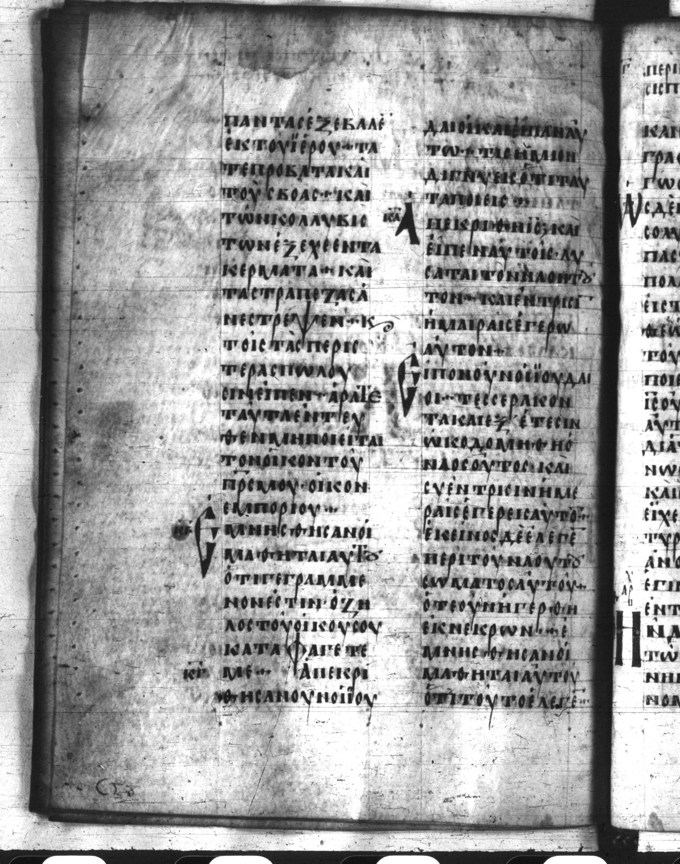 Codex Regius showing John 2:21 from 8th Century, currently housed at National Library of France, Paris