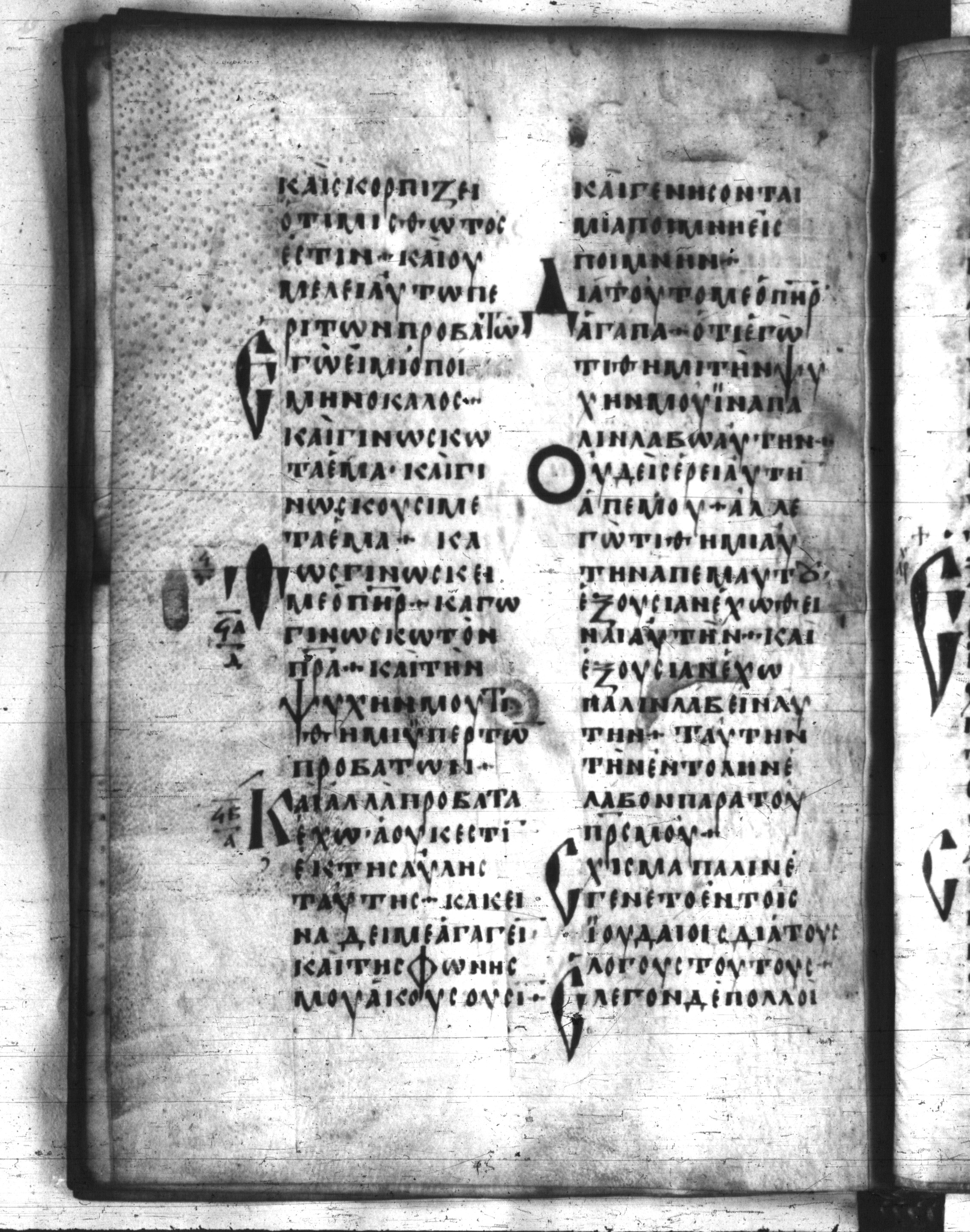 Codex Regius showing John 10:13 from 8th Century, currently housed at National Library of France, Paris