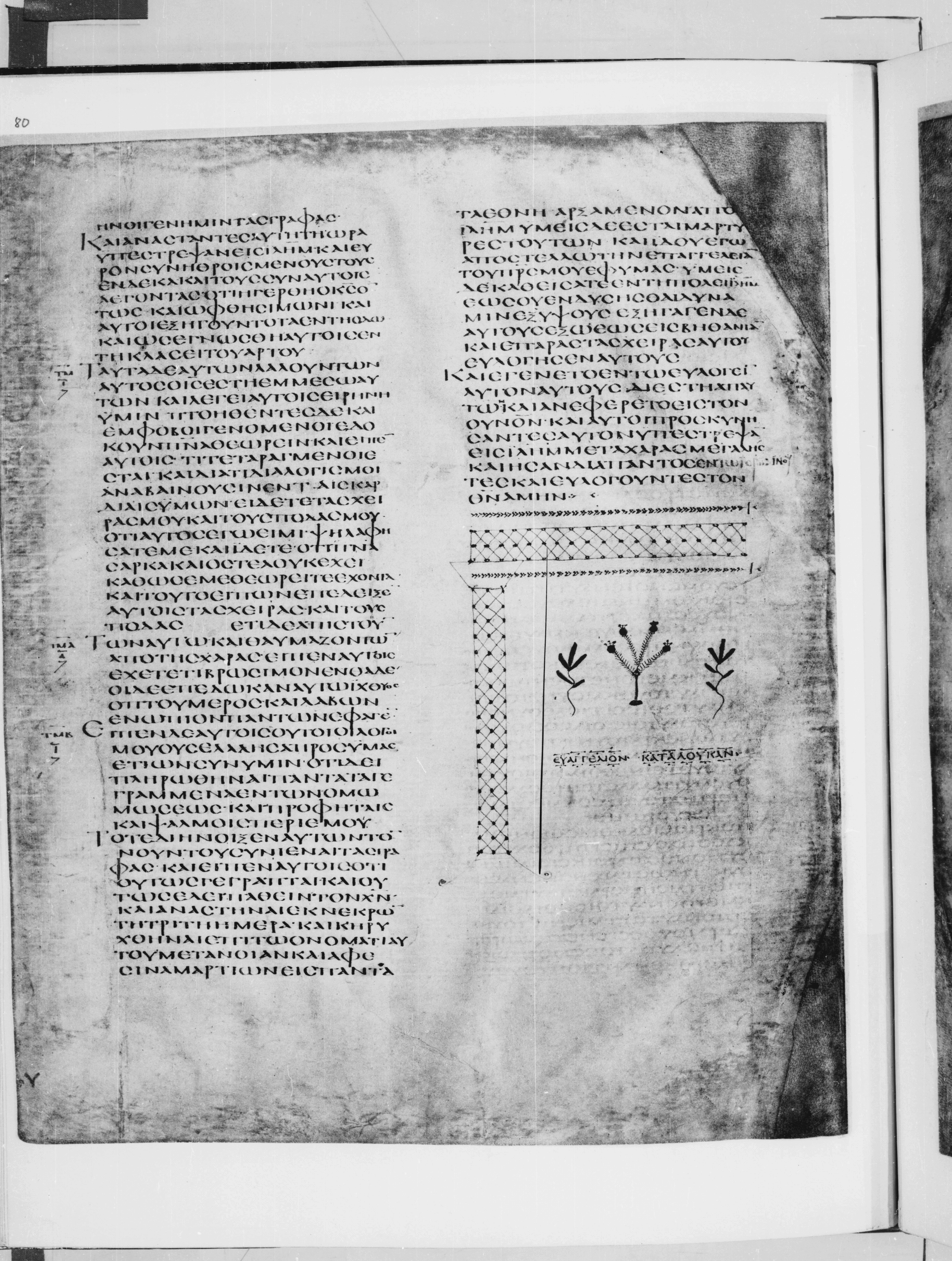 Codex Alexandrinus showing Luke 24:39 from 5th Century found in Alexandria, Egypt (traditional), currently housed at British Library, London