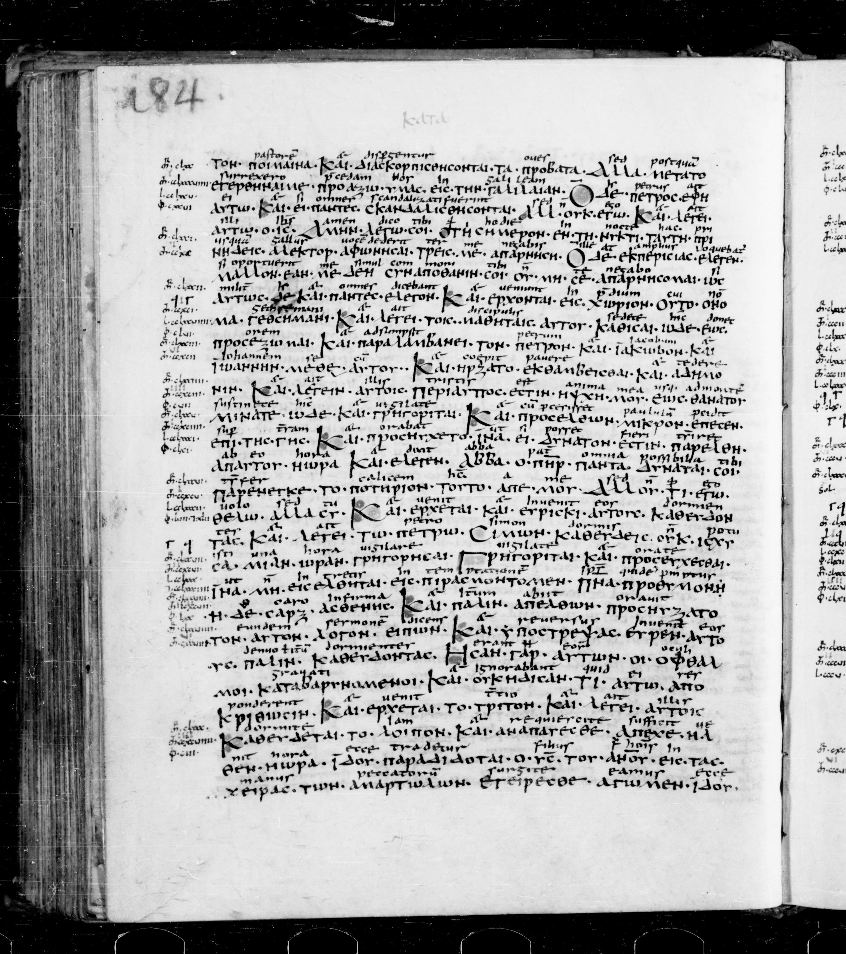 Codex Sangallensis 48 showing Mark 14:32 from 9th Century, currently housed at Abbey library of Saint Gall, St. Gallen, Switzerland