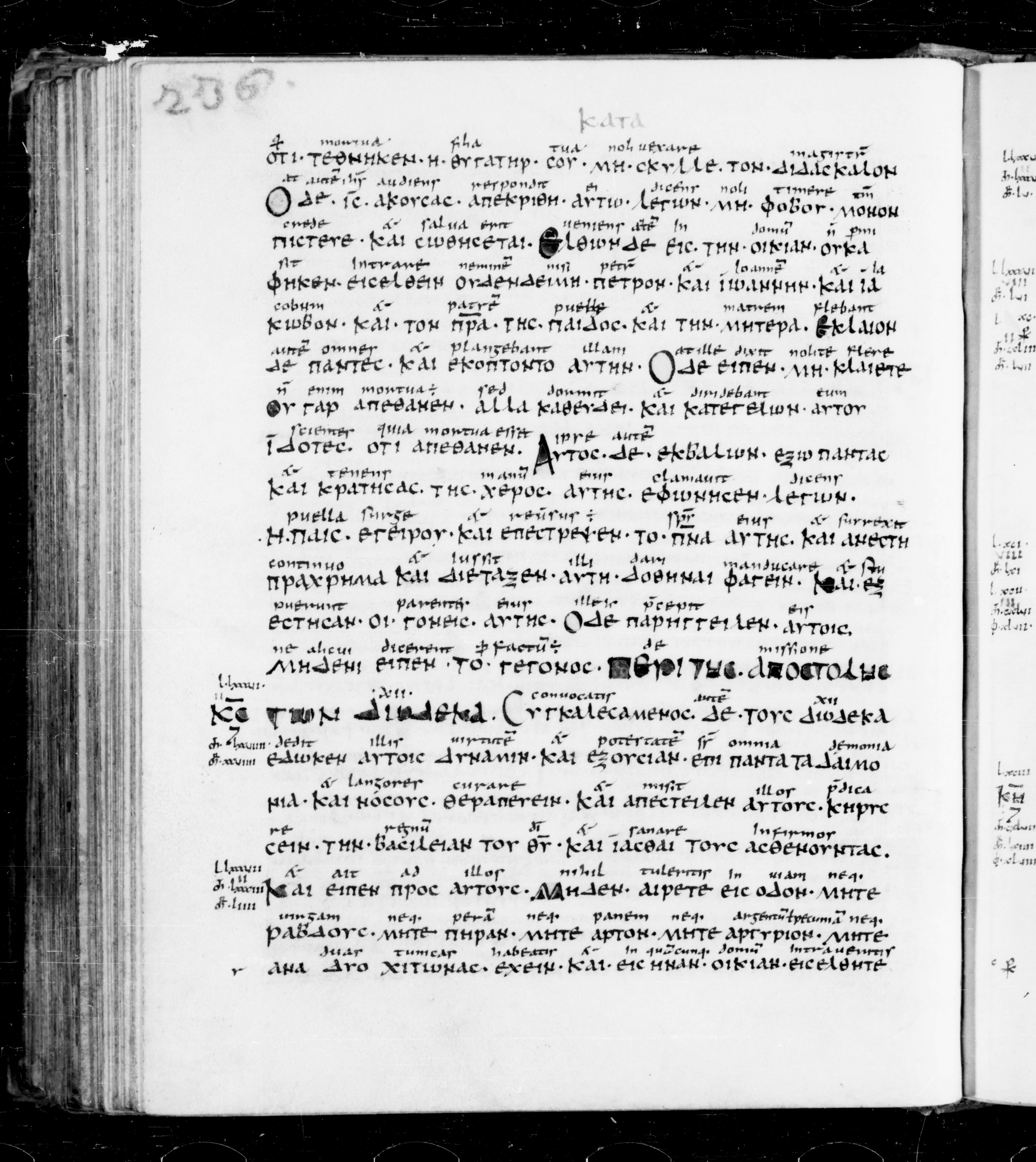 Codex Sangallensis 48 (Scan 2) showing Luke 8:49 from 9th Century, currently housed at Abbey library of Saint Gall, St. Gallen, Switzerland