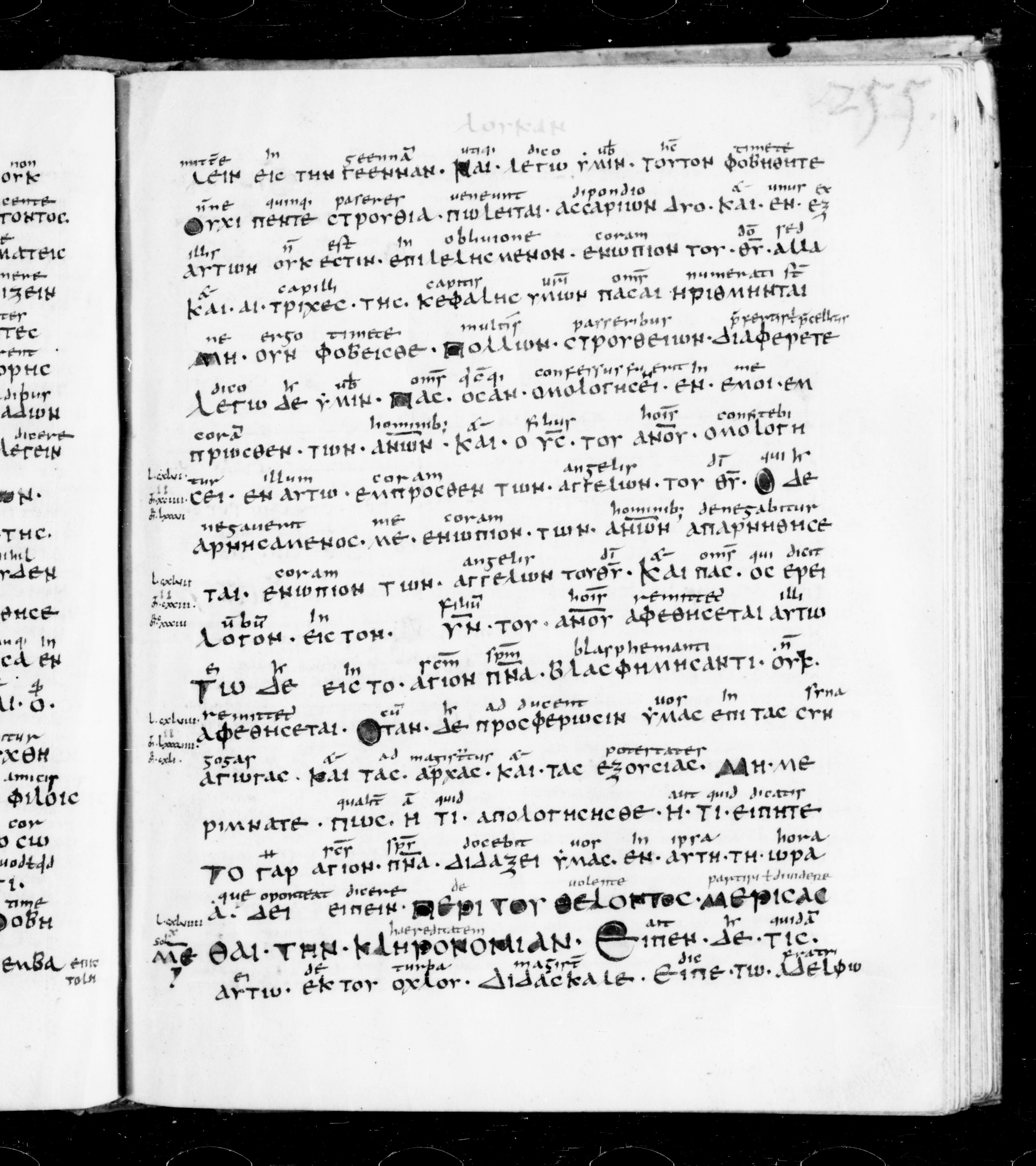 Codex Sangallensis 48 (Scan 1) showing Luke 12:13 from 9th Century, currently housed at Abbey library of Saint Gall, St. Gallen, Switzerland