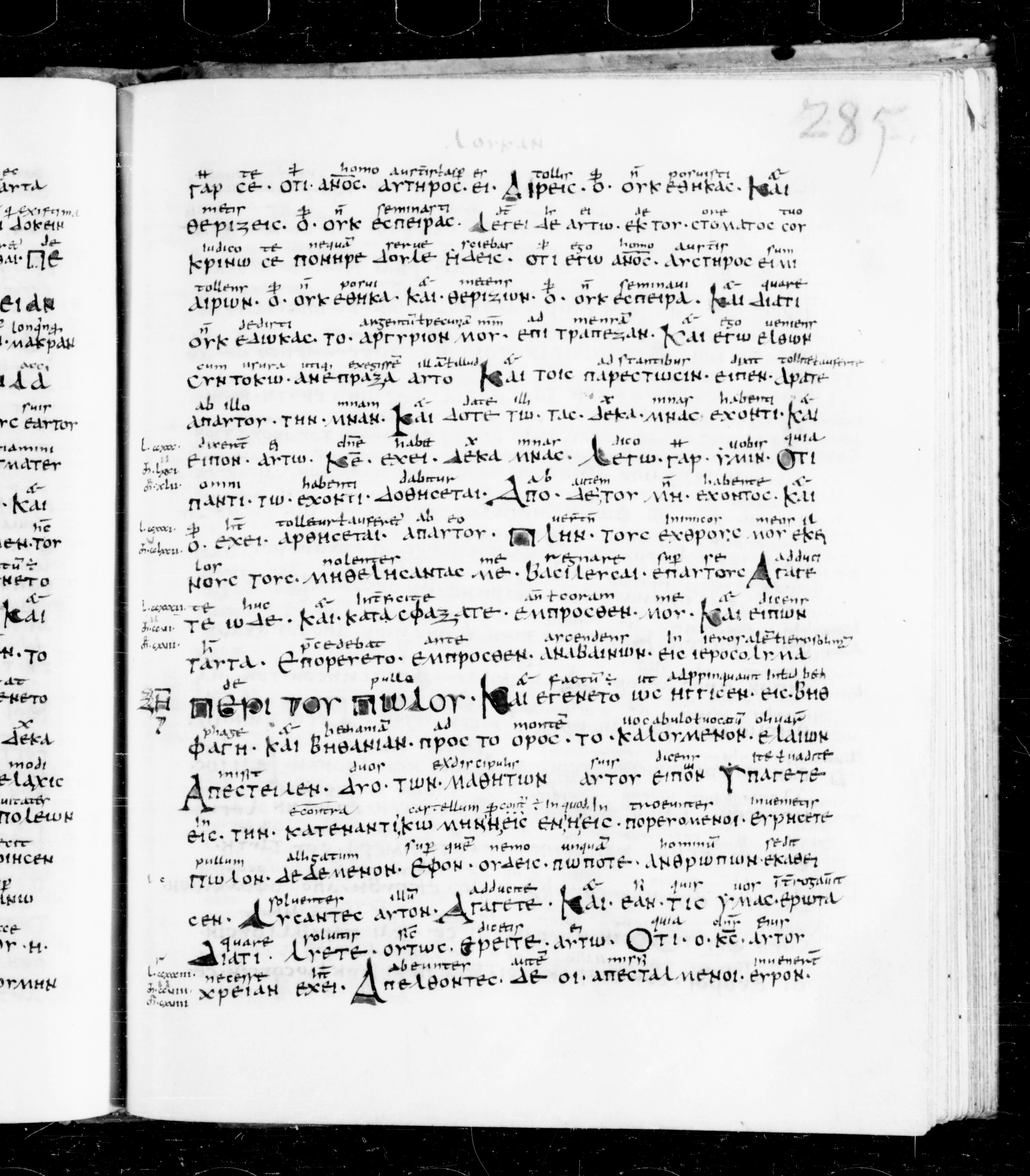 Codex Sangallensis 48 (Scan 2) showing Luke 19:21 from 9th Century, currently housed at Abbey library of Saint Gall, St. Gallen, Switzerland