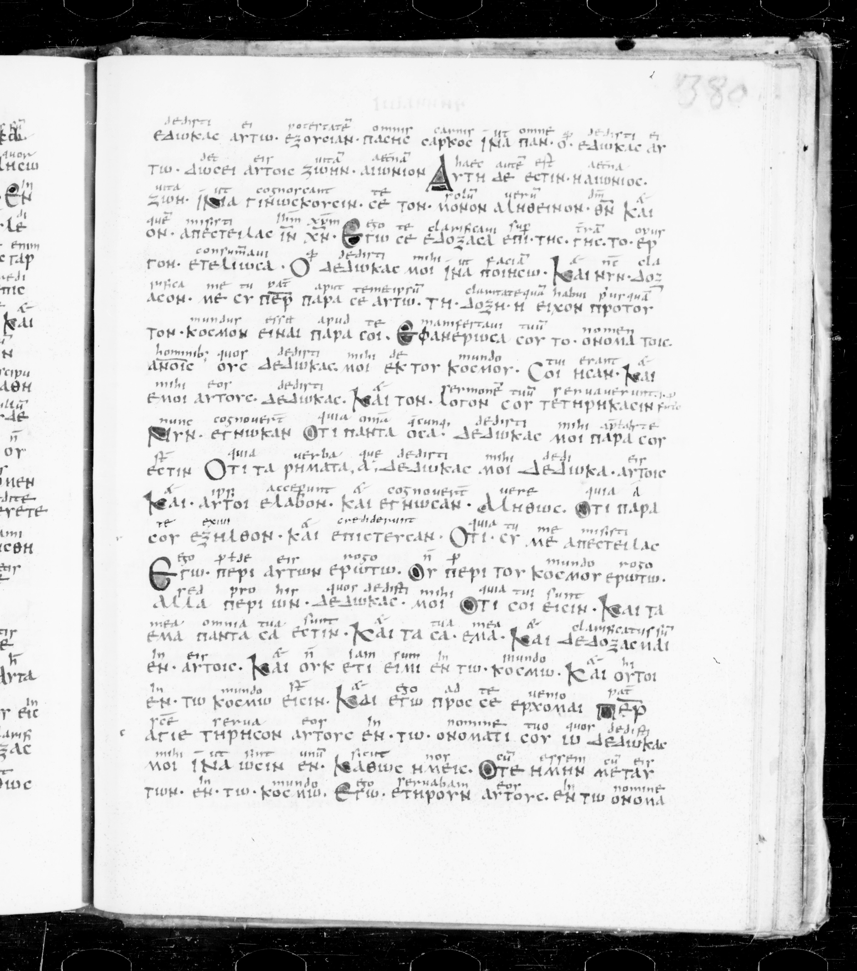 Codex Sangallensis 48 (Scan 2) showing John 17:2 from 9th Century, currently housed at Abbey library of Saint Gall, St. Gallen, Switzerland