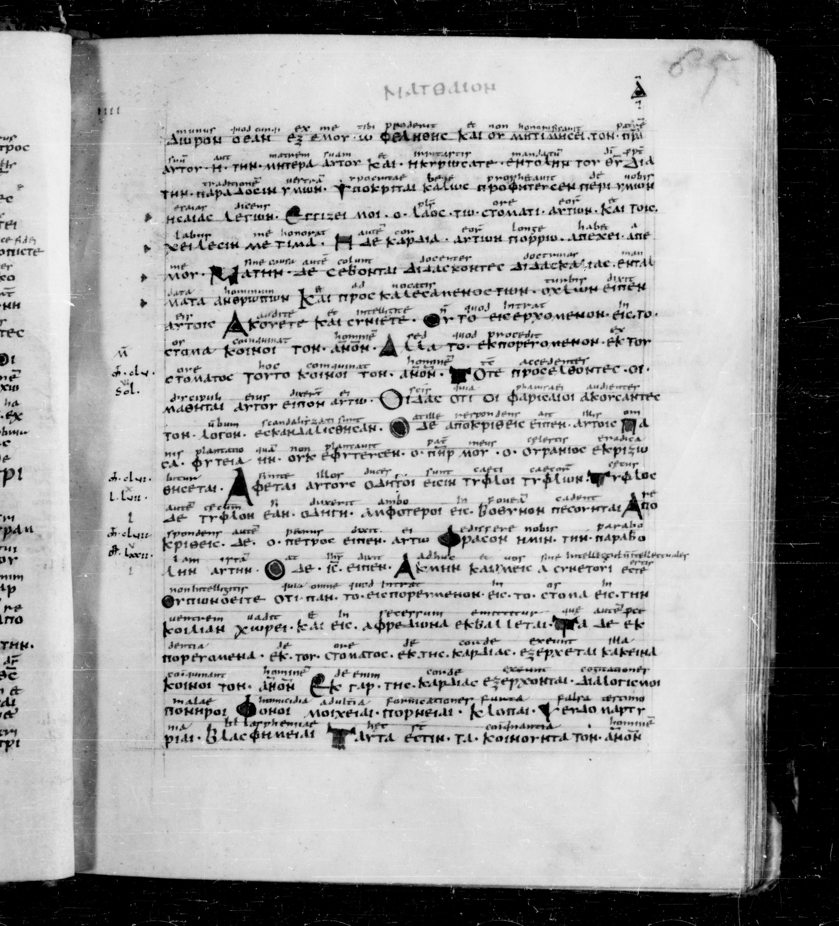 Codex Sangallensis 48 showing Matthew 15:13 from 9th Century, currently housed at Abbey library of Saint Gall, St. Gallen, Switzerland