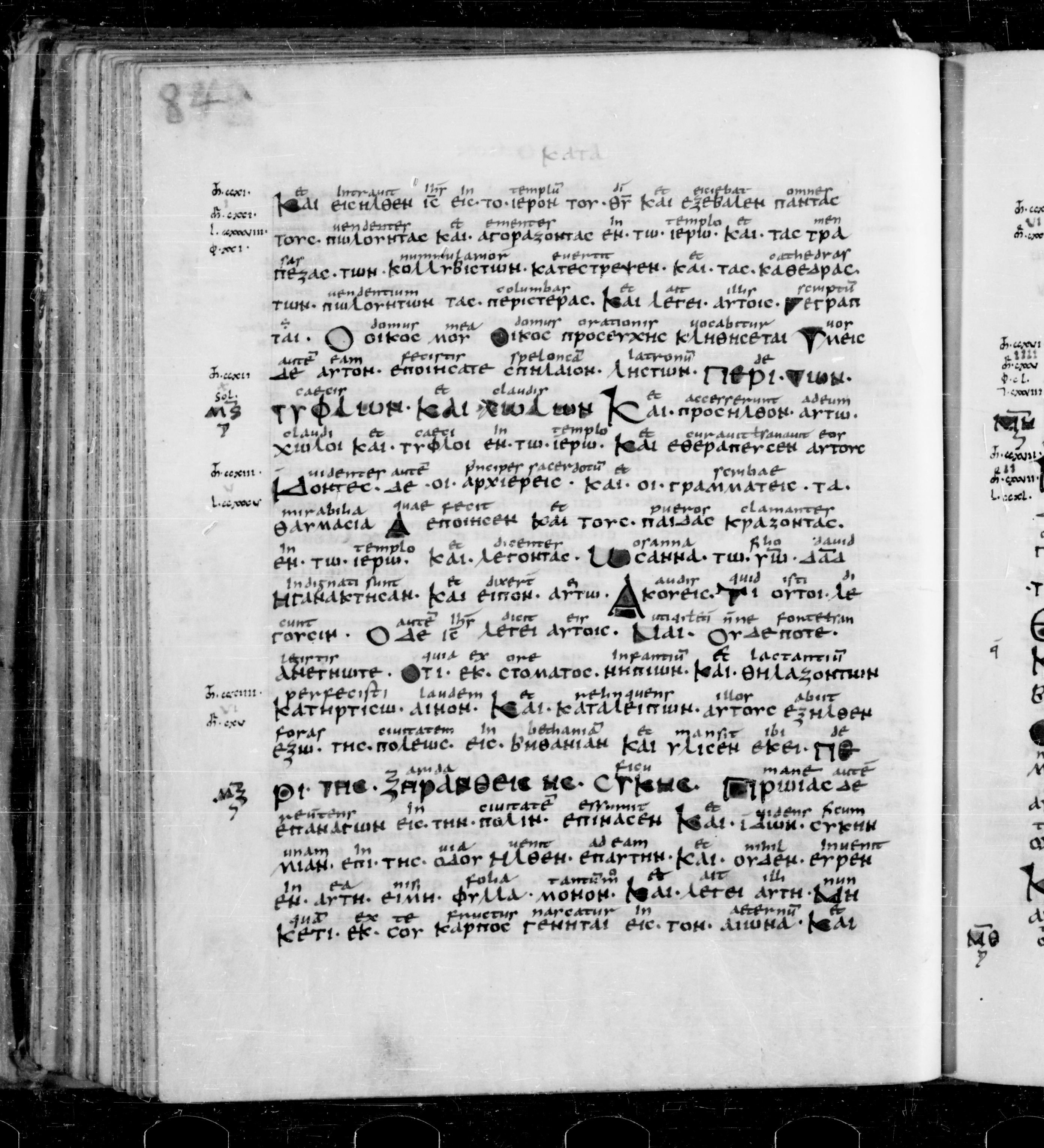 Codex Sangallensis 48 showing Matthew 21:13 from 9th Century, currently housed at Abbey library of Saint Gall, St. Gallen, Switzerland