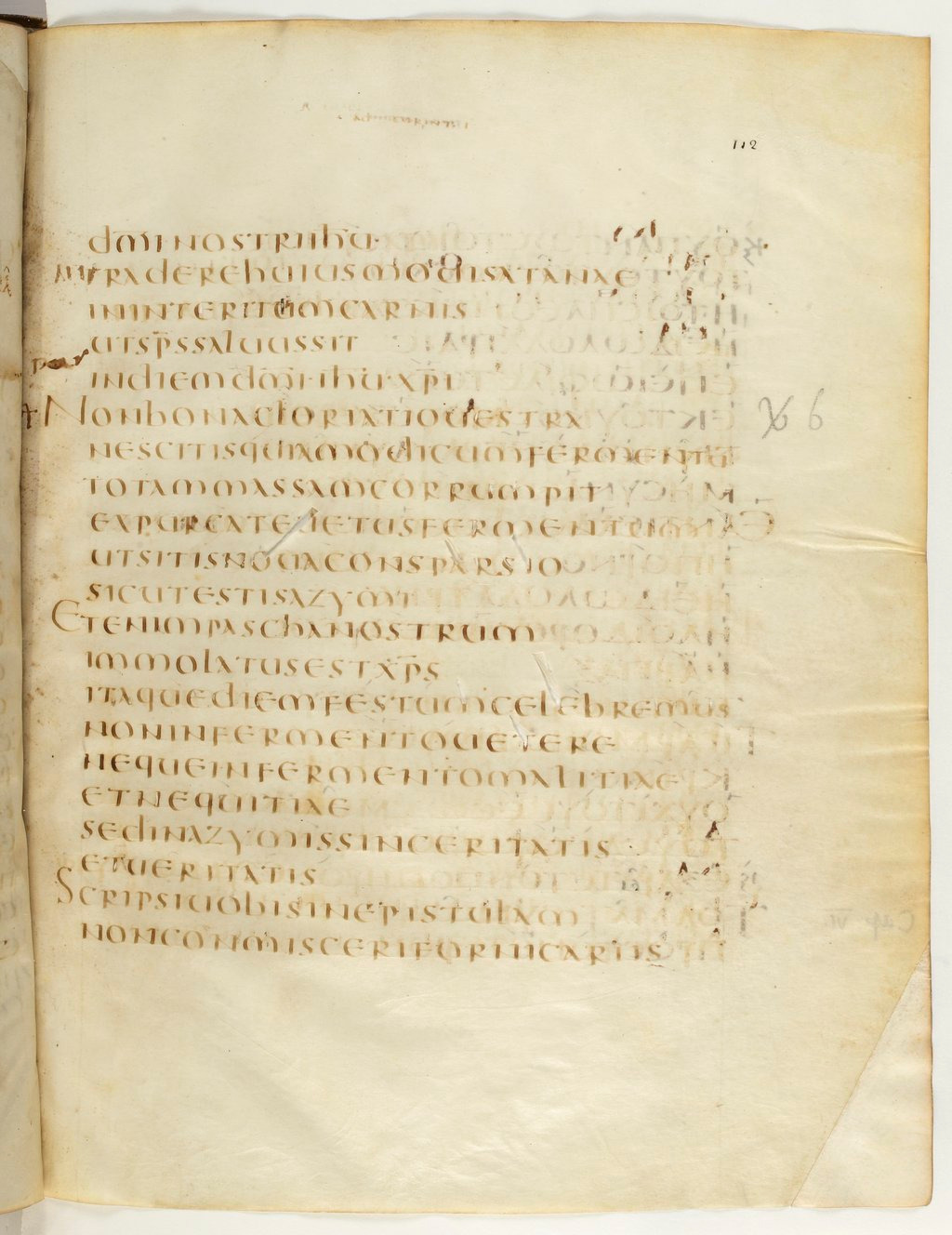 Codex Claromontanus (Scan 4) showing 1 Corinthians 5:4 from 5th / 6th Century found in Clermont-Ferrand, France, currently housed at Bibliothèque nationale de France, Paris