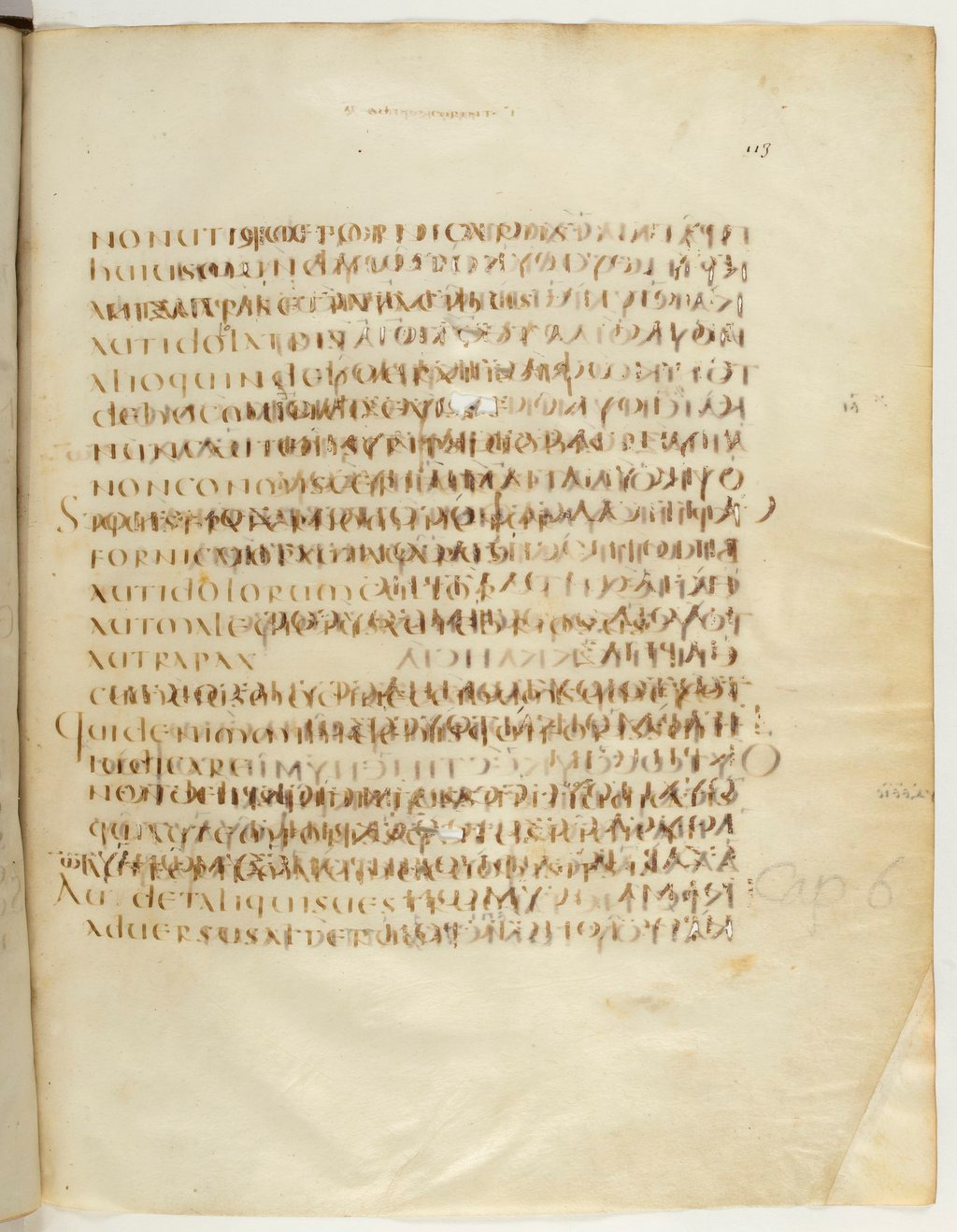 Codex Claromontanus (Scan 2) showing 1 Corinthians 5:13 from 5th / 6th Century found in Clermont-Ferrand, France, currently housed at Bibliothèque nationale de France, Paris