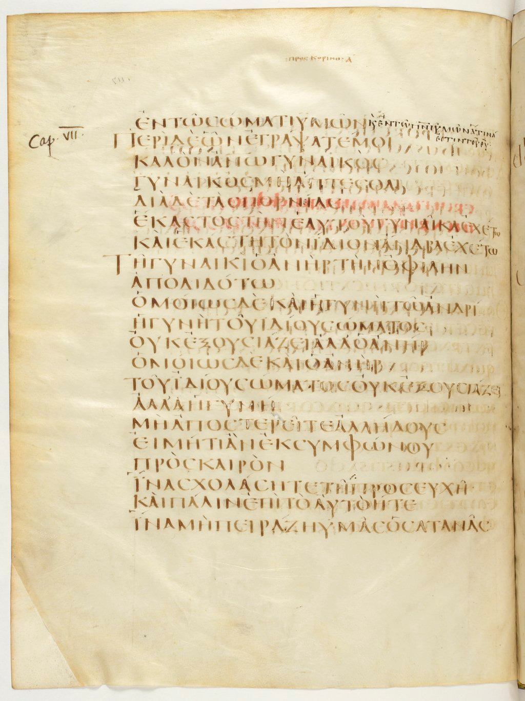 Codex Claromontanus (Scan 1) showing 1 Corinthians 7:3 from 5th / 6th Century found in Clermont-Ferrand, France, currently housed at Bibliothèque nationale de France, Paris