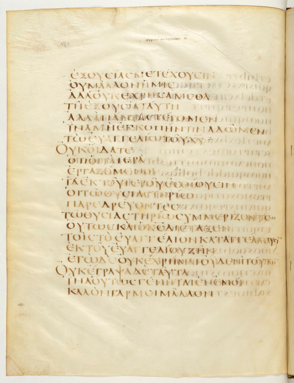 Codex Claromontanus (Scan 1) showing 1 Corinthians 9:13 from 5th / 6th Century found in Clermont-Ferrand, France, currently housed at Bibliothèque nationale de France, Paris