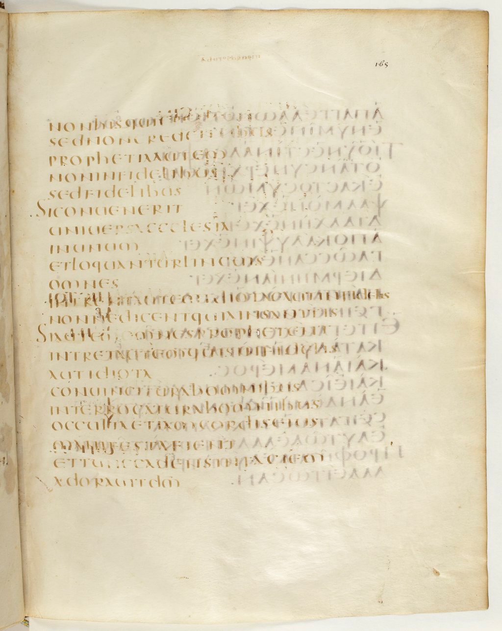 Codex Claromontanus (Scan 3) showing 1 Corinthians 14:22 from 5th / 6th Century found in Clermont-Ferrand, France, currently housed at Bibliothèque nationale de France, Paris