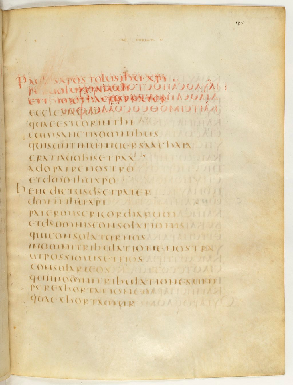 Codex Claromontanus (Scan 2) showing 2 Corinthians 1:2 from 5th / 6th Century found in Clermont-Ferrand, France, currently housed at Bibliothèque nationale de France, Paris