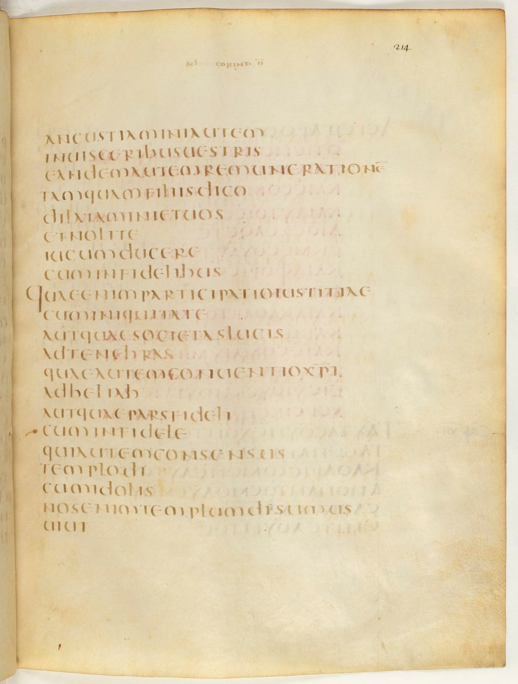 Codex Claromontanus (Scan 2) showing 2 Corinthians 6:13 from 5th / 6th Century found in Clermont-Ferrand, France, currently housed at Bibliothèque nationale de France, Paris