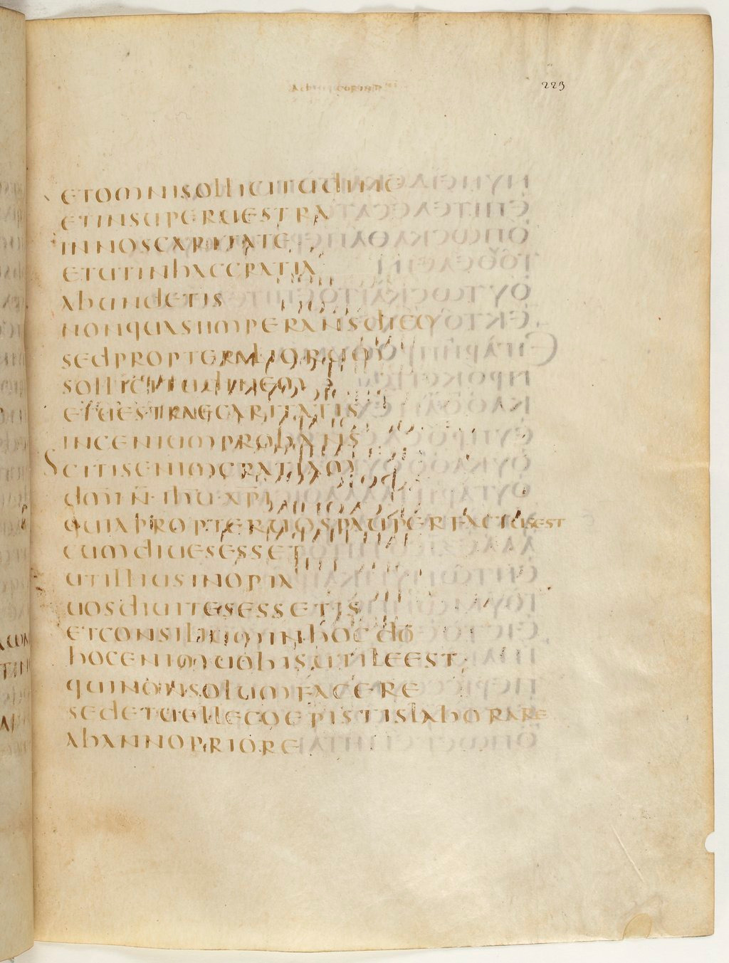 Codex Claromontanus (Scan 4) showing 2 Corinthians 8:7 from 5th / 6th Century found in Clermont-Ferrand, France, currently housed at Bibliothèque nationale de France, Paris