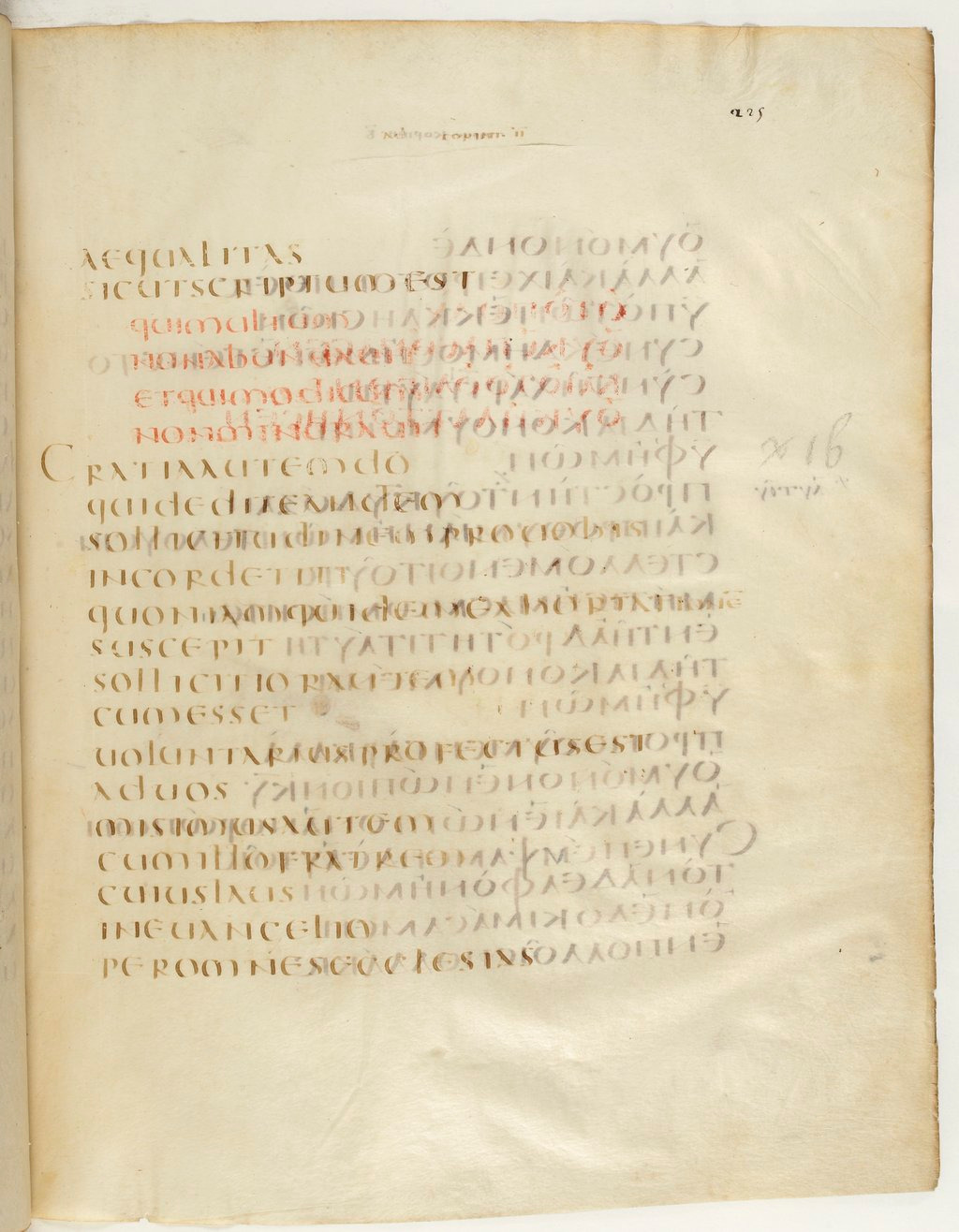 Codex Claromontanus (Scan 2) showing 2 Corinthians 8:18 from 5th / 6th Century found in Clermont-Ferrand, France, currently housed at Bibliothèque nationale de France, Paris