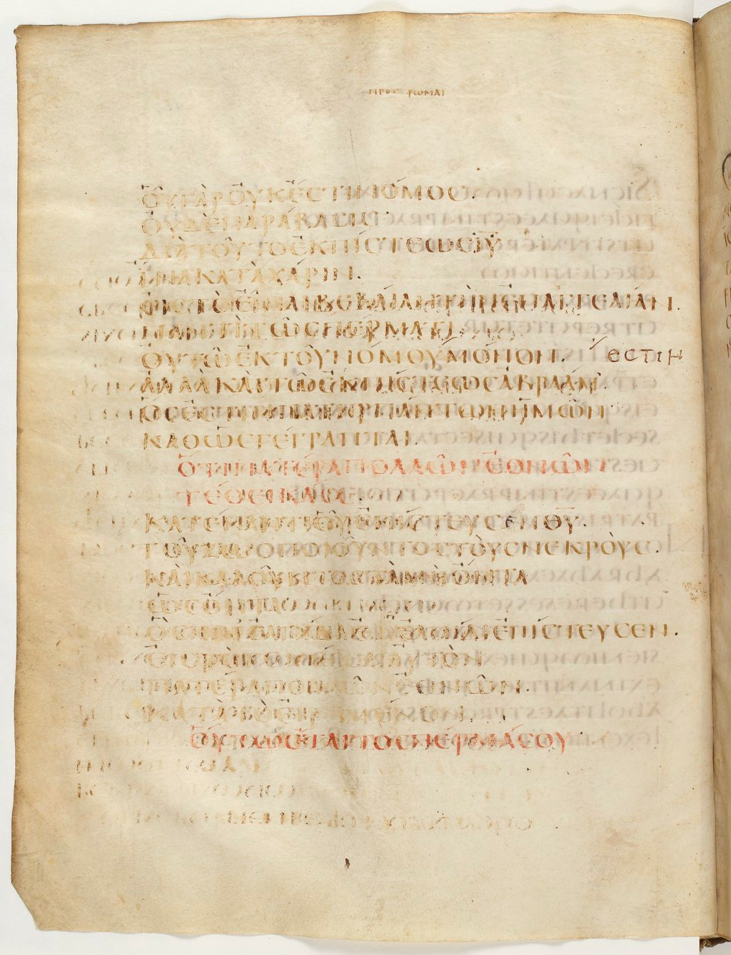 Codex Claromontanus (Scan 1) showing Romans 4:16 from 5th / 6th Century found in Clermont-Ferrand, France, currently housed at Bibliothèque nationale de France, Paris